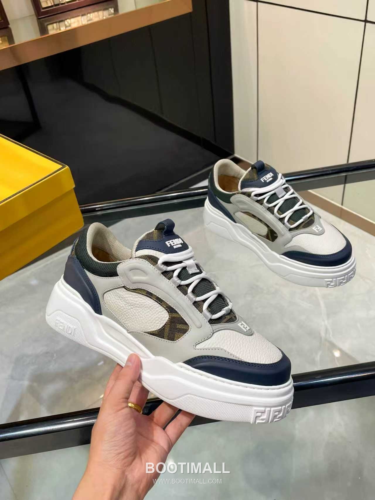 Fendi Force Full Grain Leather Platform Low Sneakers with FF Jacquard Logo Detail 펜디 포스 풀그레인 레더 플랫폼 로우 스니커즈 FF 자카드 로고 디테일 5cm 4