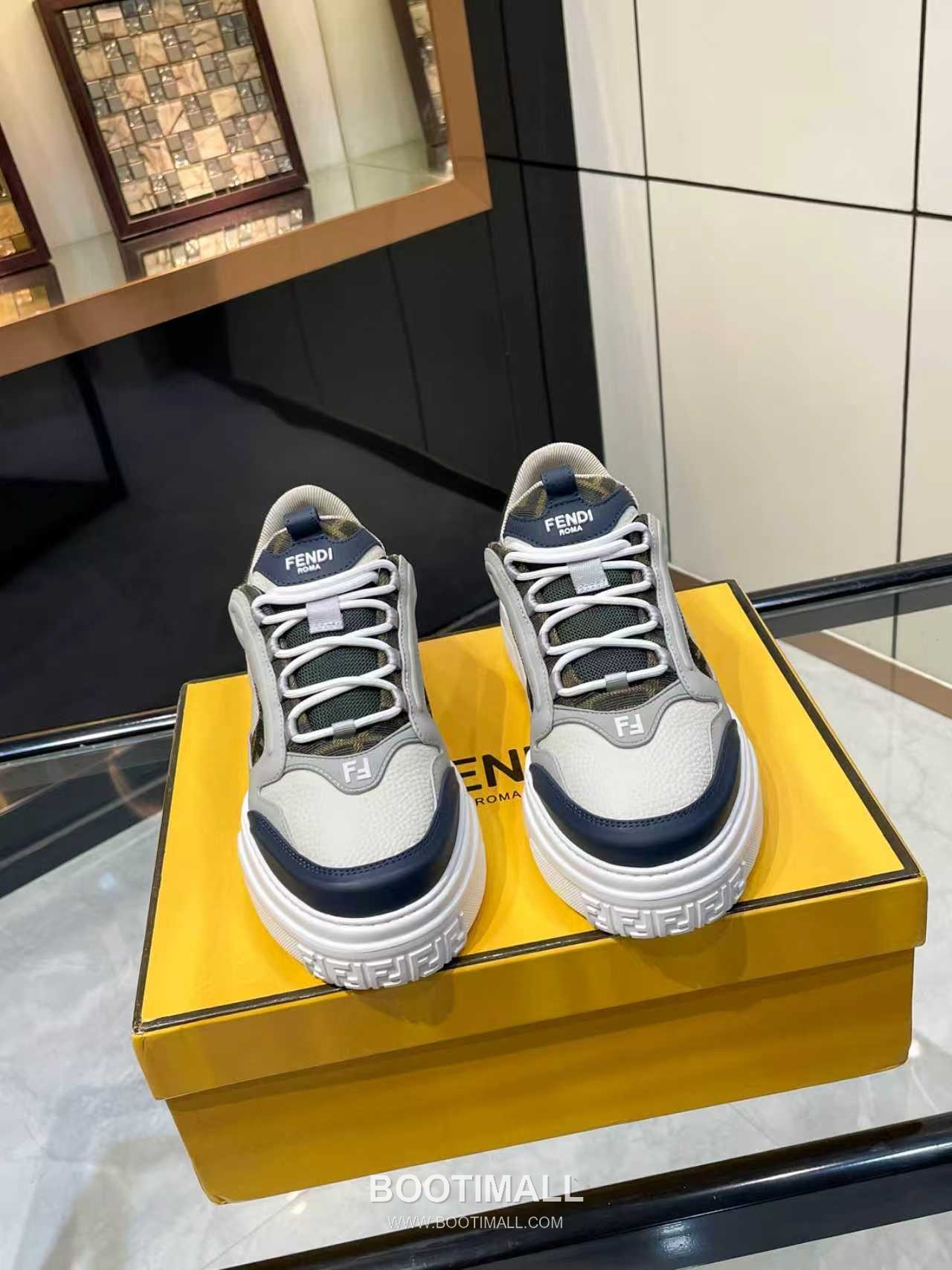 Fendi Force Full Grain Leather Platform Low Sneakers with FF Jacquard Logo Detail 펜디 포스 풀그레인 레더 플랫폼 로우 스니커즈 FF 자카드 로고 디테일 5cm 7
