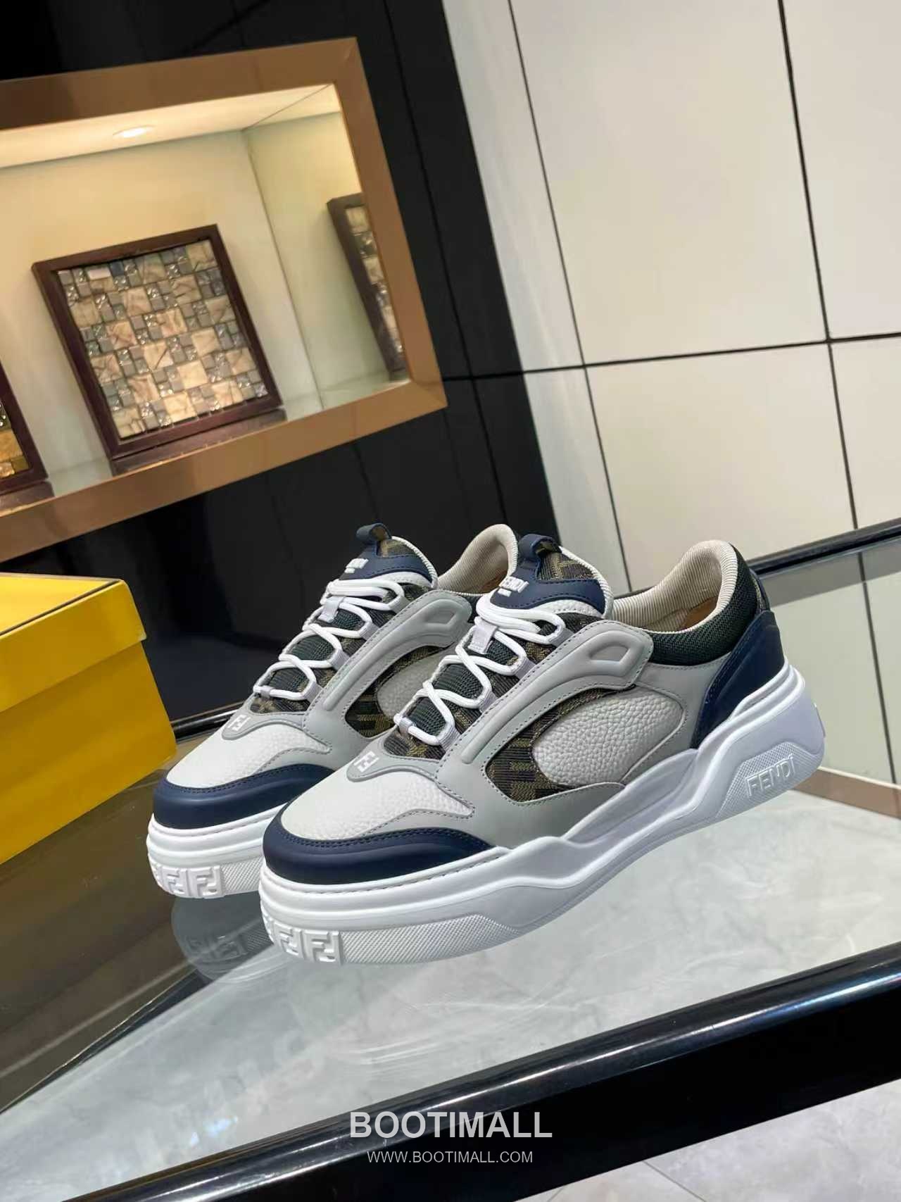 Fendi Force Full Grain Leather Platform Low Sneakers with FF Jacquard Logo Detail 펜디 포스 풀그레인 레더 플랫폼 로우 스니커즈 FF 자카드 로고 디테일 5cm 9