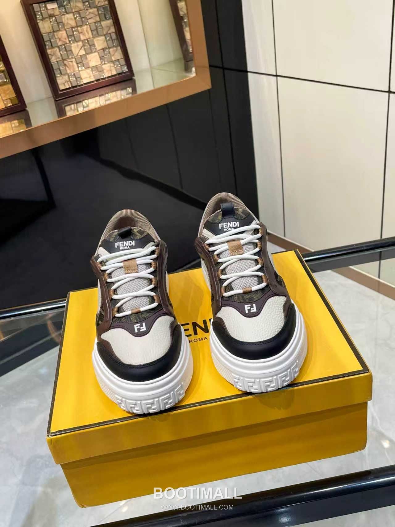 Fendi Force Full Grain Leather Platform Low Sneakers with FF Jacquard Logo Detail 펜디 포스 풀그레인 레더 플랫폼 로우 스니커즈 FF 자카드 로고 디테일 5cm 2