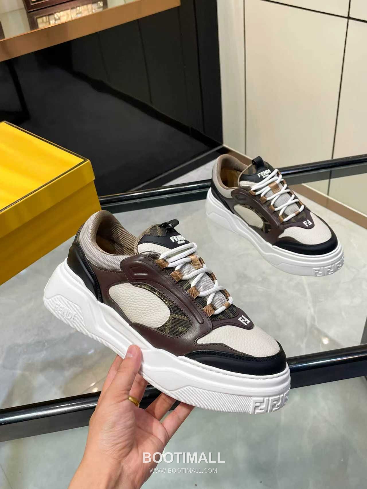 Fendi Force Full Grain Leather Platform Low Sneakers with FF Jacquard Logo Detail 펜디 포스 풀그레인 레더 플랫폼 로우 스니커즈 FF 자카드 로고 디테일 5cm 3