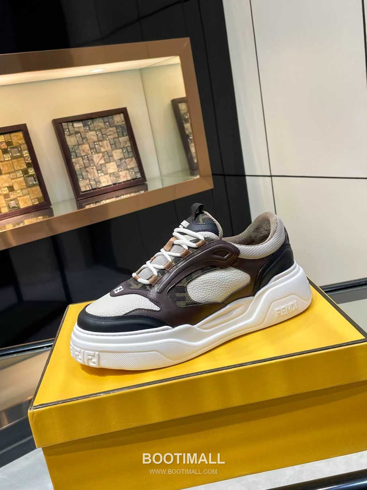 Fendi Force Full Grain Leather Platform Low Sneakers with FF Jacquard Logo Detail 펜디 포스 풀그레인 레더 플랫폼 로우 스니커즈 FF 자카드 로고 디테일 5cm 4