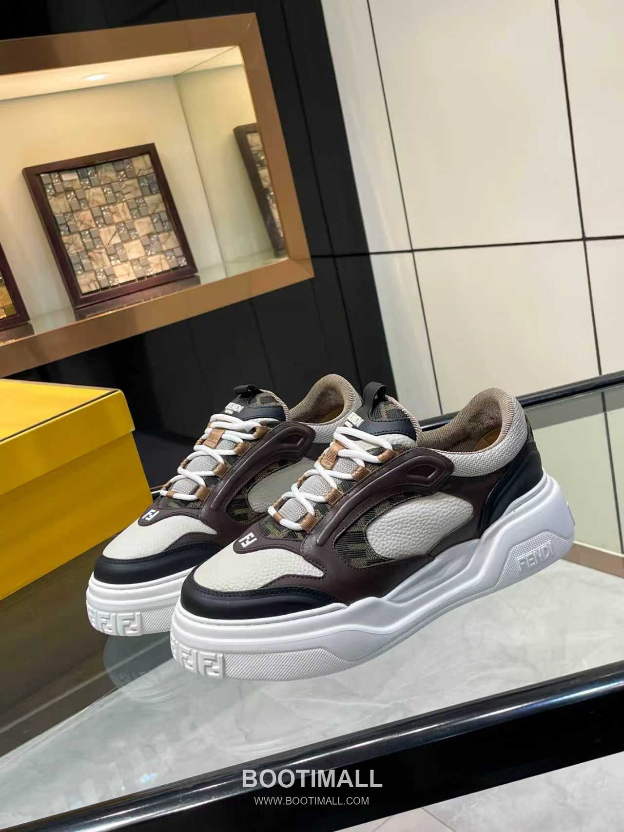 Fendi Force Full Grain Leather Platform Low Sneakers with FF Jacquard Logo Detail 펜디 포스 풀그레인 레더 플랫폼 로우 스니커즈 FF 자카드 로고 디테일 5cm 6