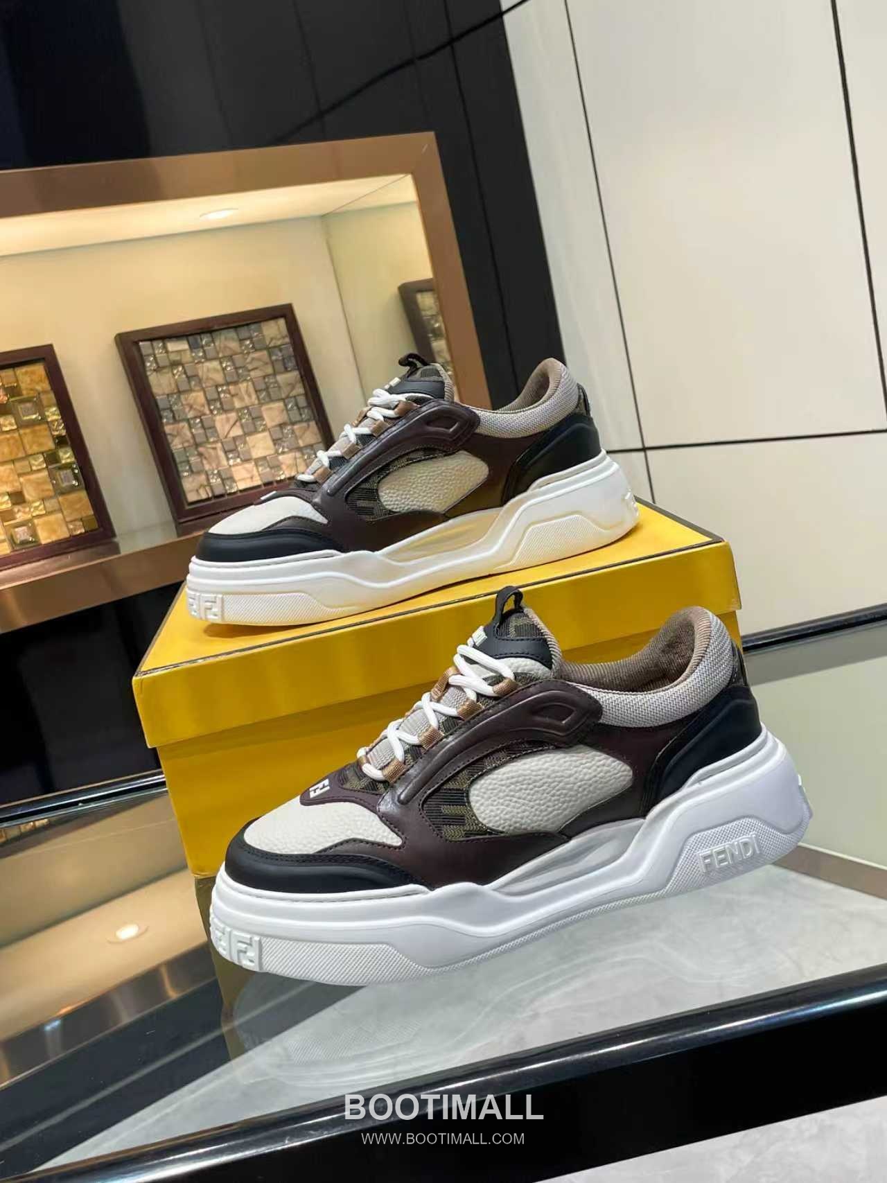 Fendi Force Full Grain Leather Platform Low Sneakers with FF Jacquard Logo Detail 펜디 포스 풀그레인 레더 플랫폼 로우 스니커즈 FF 자카드 로고 디테일 5cm 7