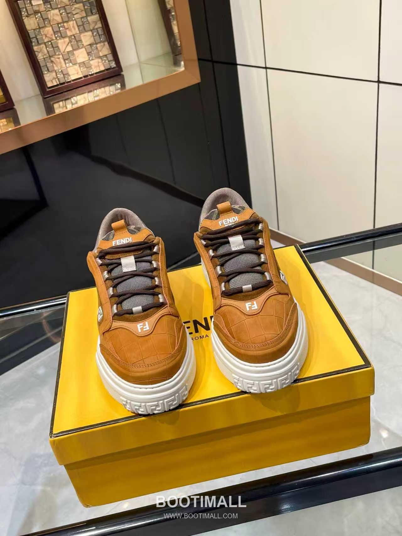 Fendi Force Full Grain Leather Platform Low Sneakers with FF Jacquard Logo Detail 펜디 포스 풀그레인 레더 플랫폼 로우 스니커즈 FF 자카드 로고 디테일 5cm 1