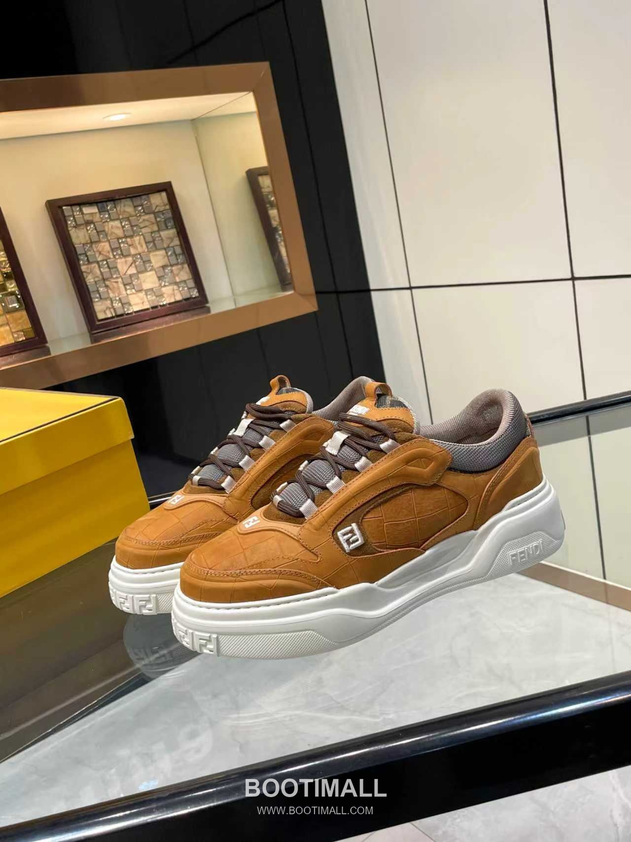 Fendi Force Full Grain Leather Platform Low Sneakers with FF Jacquard Logo Detail 펜디 포스 풀그레인 레더 플랫폼 로우 스니커즈 FF 자카드 로고 디테일 5cm 2