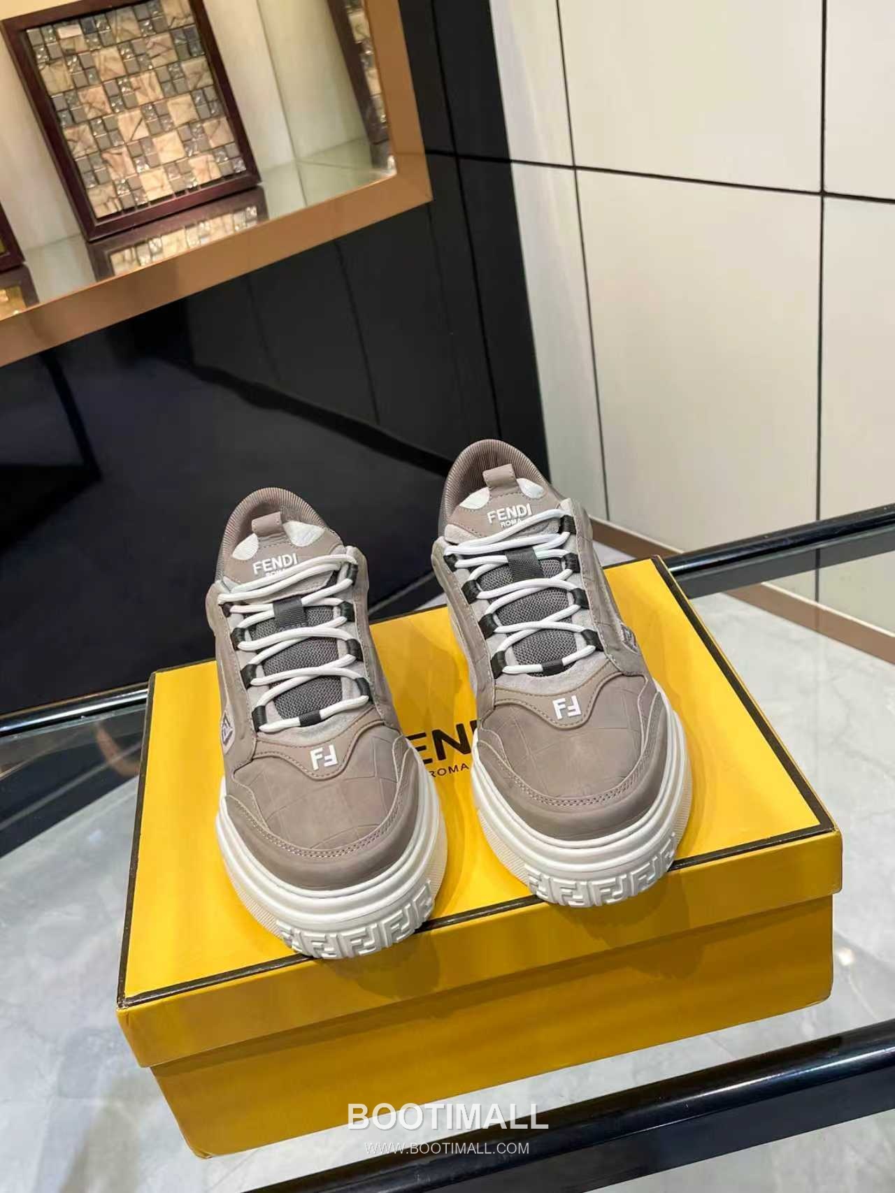 Fendi Force Full Grain Leather Platform Low Sneakers with FF Jacquard Logo Detail 펜디 포스 풀그레인 레더 플랫폼 로우 스니커즈 FF 자카드 로고 디테일 5cm 2