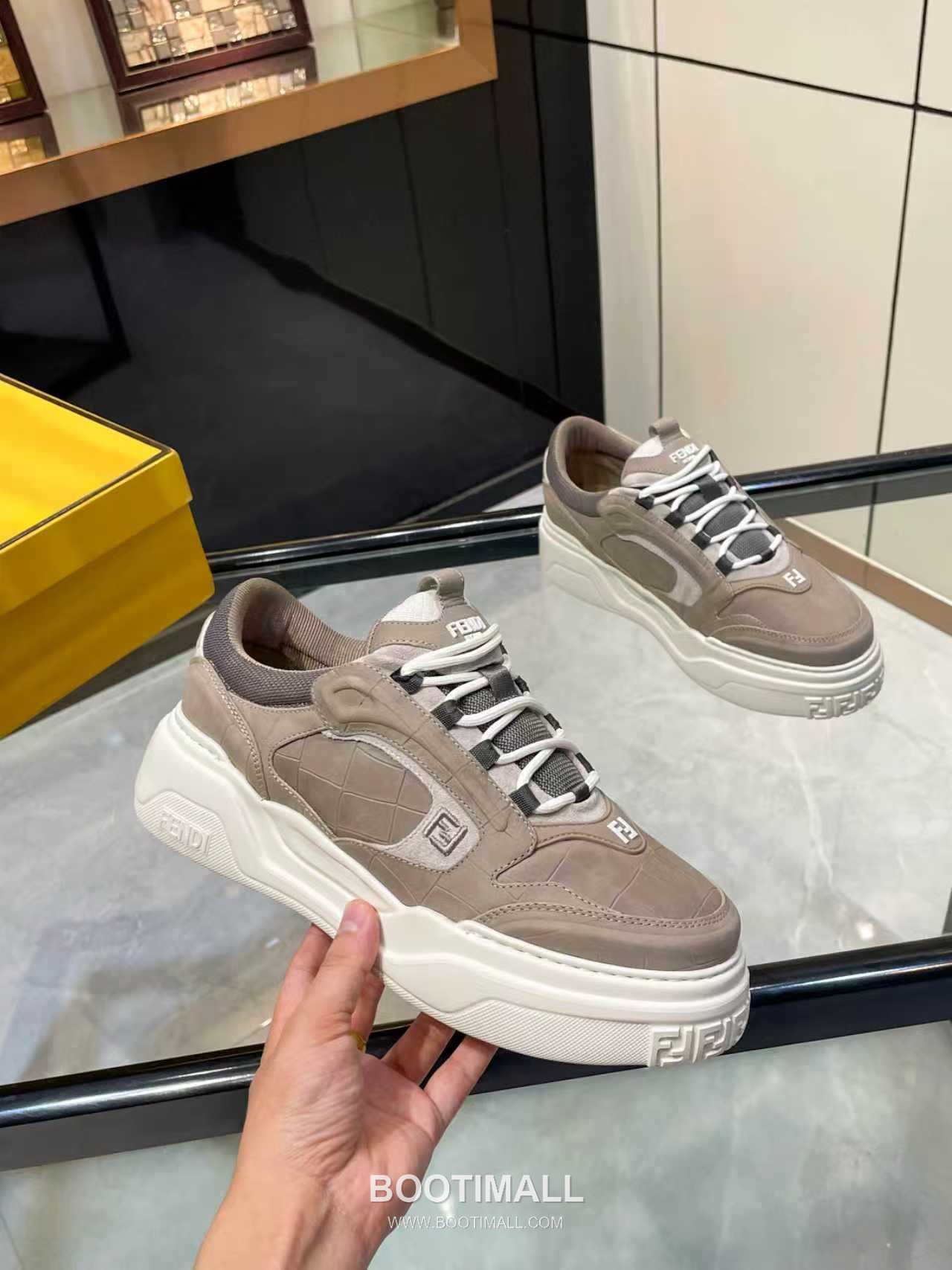 Fendi Force Full Grain Leather Platform Low Sneakers with FF Jacquard Logo Detail 펜디 포스 풀그레인 레더 플랫폼 로우 스니커즈 FF 자카드 로고 디테일 5cm 3