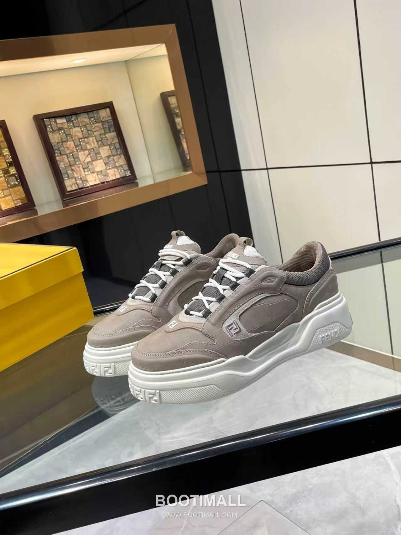 Fendi Force Full Grain Leather Platform Low Sneakers with FF Jacquard Logo Detail 펜디 포스 풀그레인 레더 플랫폼 로우 스니커즈 FF 자카드 로고 디테일 5cm 7