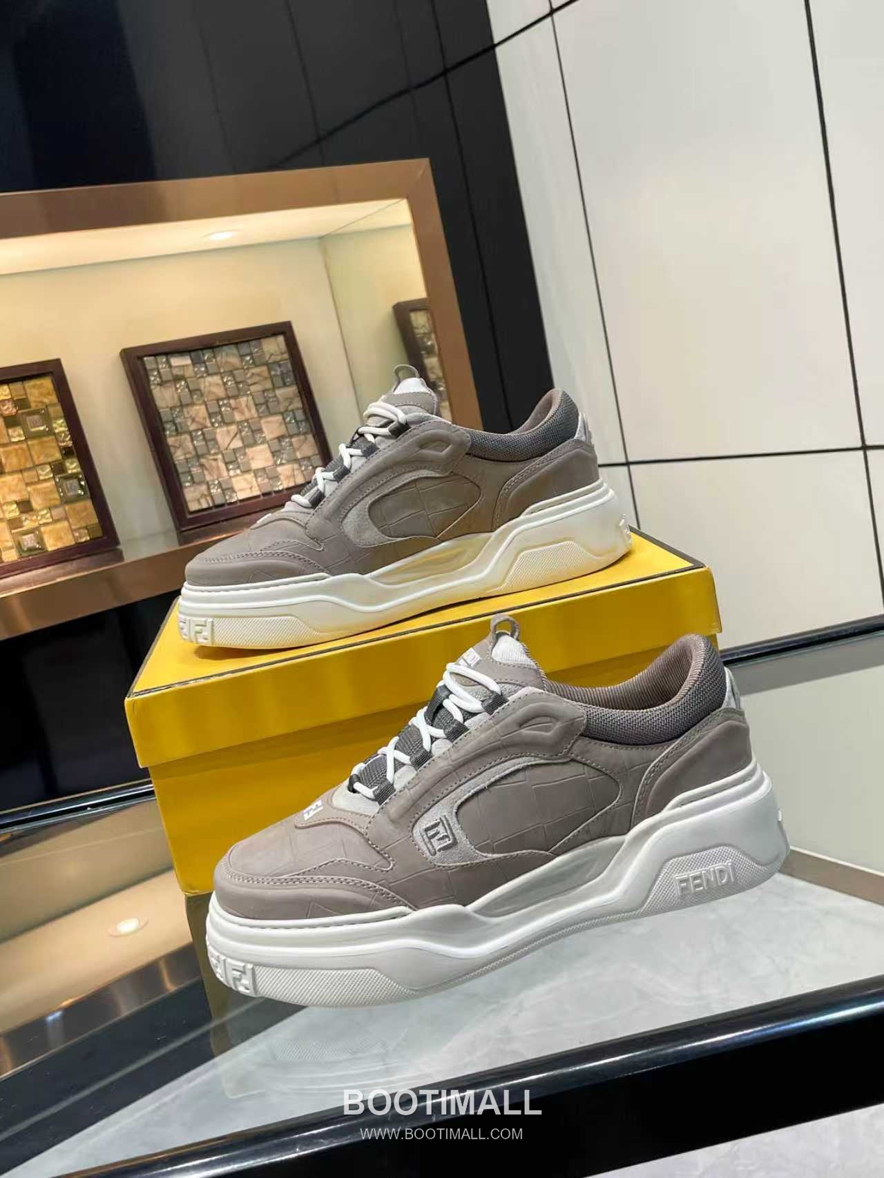 Fendi Force Full Grain Leather Platform Low Sneakers with FF Jacquard Logo Detail 펜디 포스 풀그레인 레더 플랫폼 로우 스니커즈 FF 자카드 로고 디테일 5cm 9