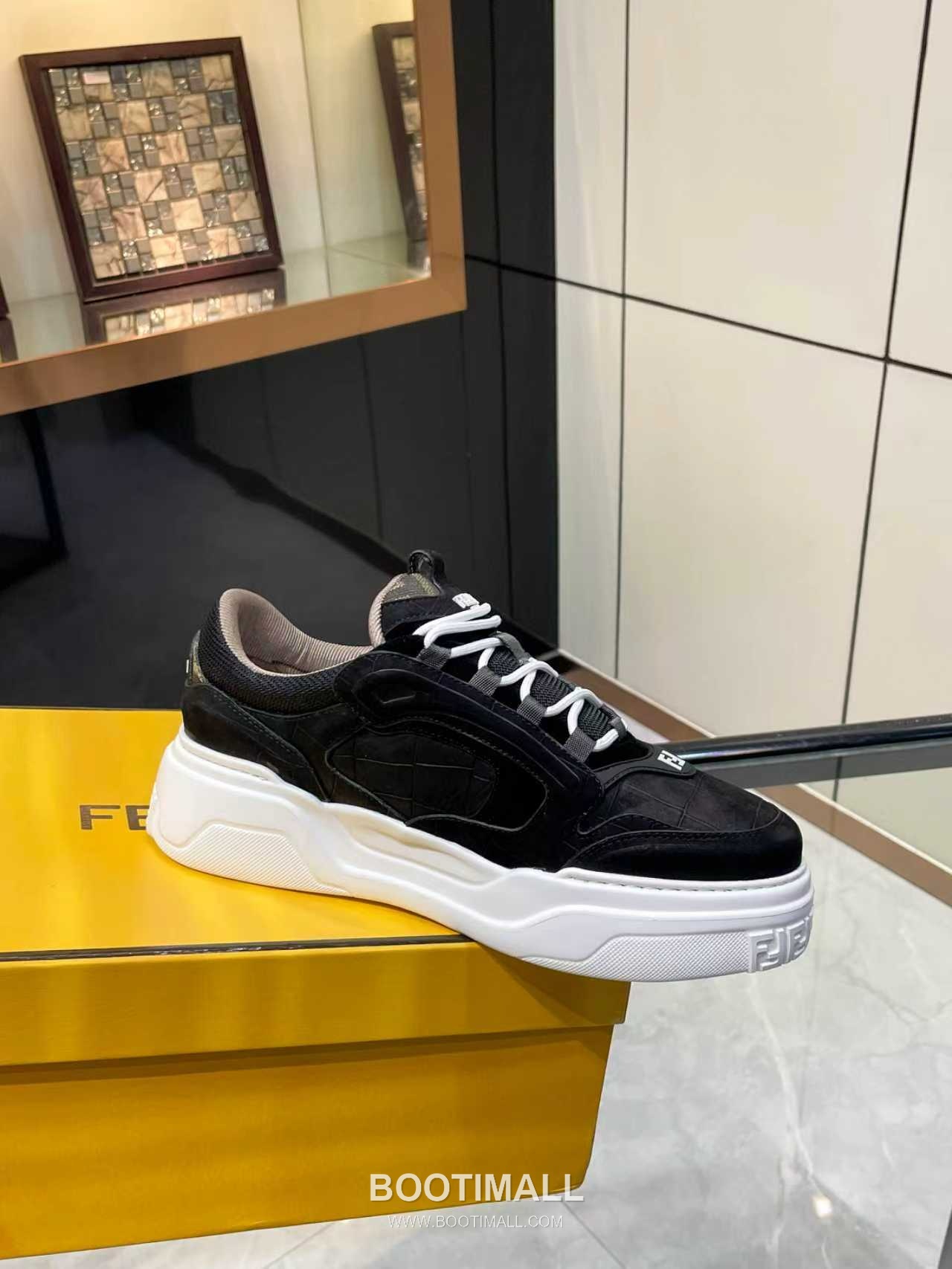 Fendi Force Full Grain Leather Platform Low Sneakers with FF Jacquard Logo Detail 펜디 포스 풀그레인 레더 플랫폼 로우 스니커즈 FF 자카드 로고 디테일 5cm 3