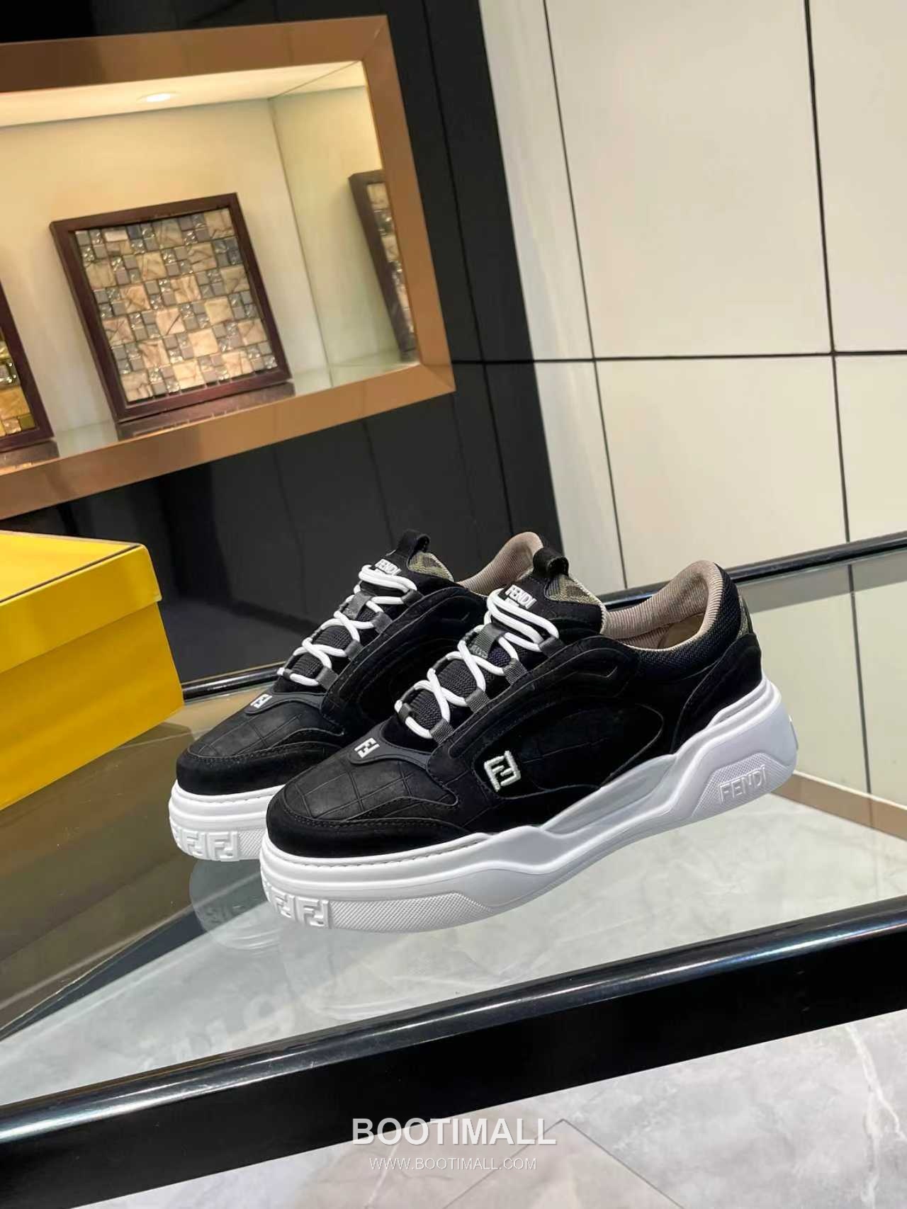 Fendi Force Full Grain Leather Platform Low Sneakers with FF Jacquard Logo Detail 펜디 포스 풀그레인 레더 플랫폼 로우 스니커즈 FF 자카드 로고 디테일 5cm 4