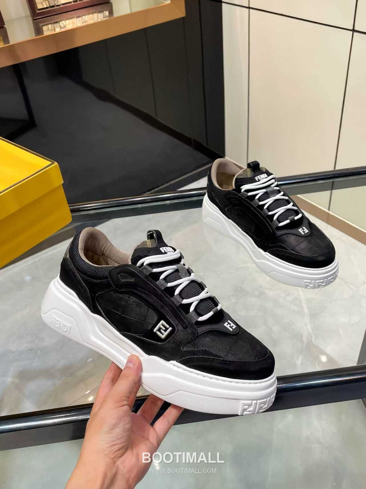 Fendi Force Full Grain Leather Platform Low Sneakers with FF Jacquard Logo Detail 펜디 포스 풀그레인 레더 플랫폼 로우 스니커즈 FF 자카드 로고 디테일 5cm 6