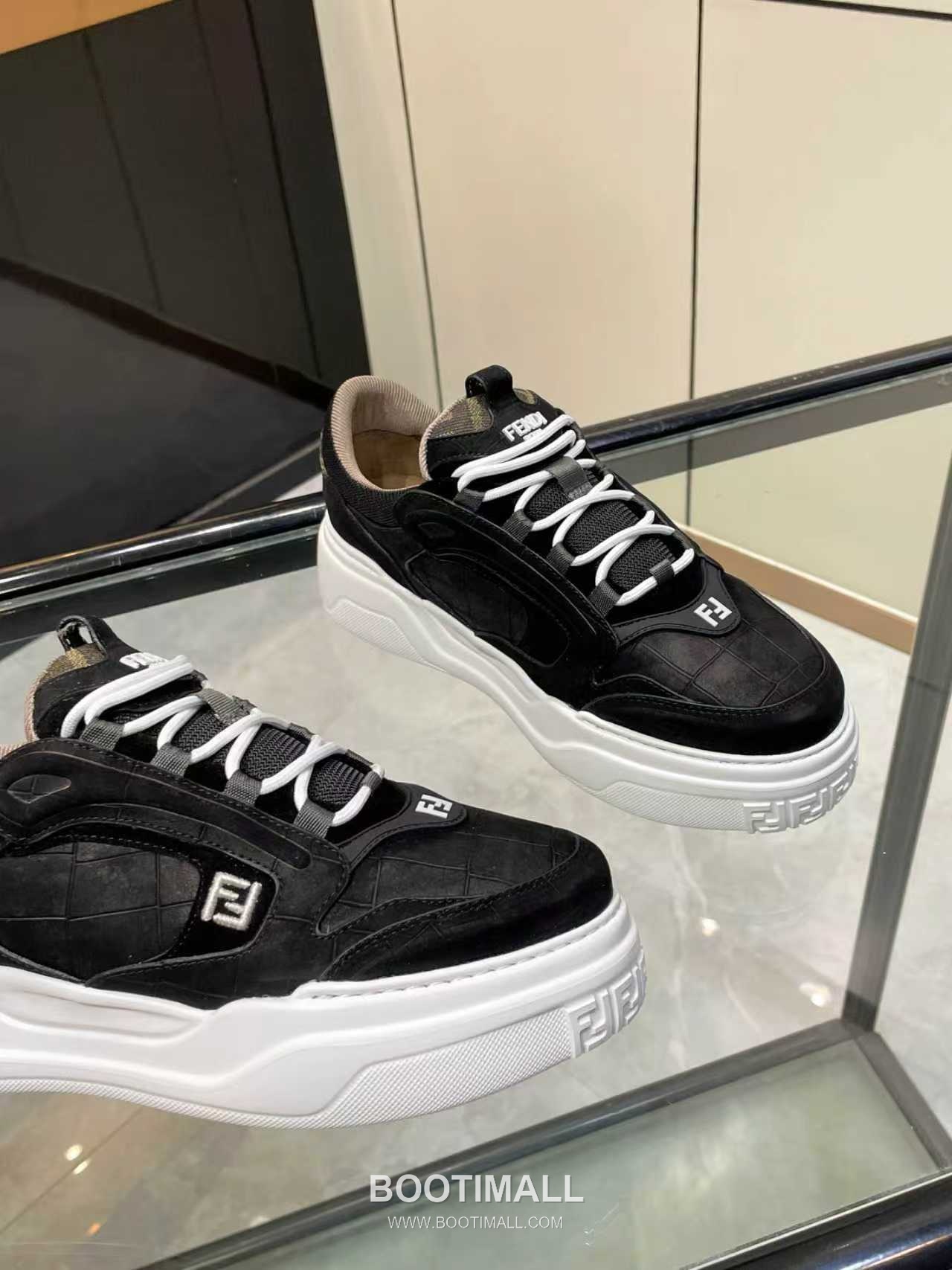 Fendi Force Full Grain Leather Platform Low Sneakers with FF Jacquard Logo Detail 펜디 포스 풀그레인 레더 플랫폼 로우 스니커즈 FF 자카드 로고 디테일 5cm 7