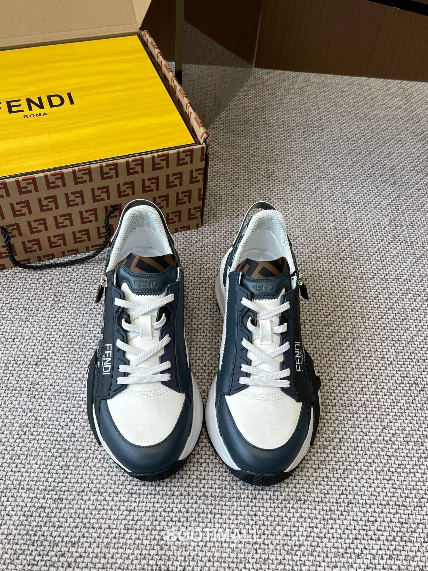 Fendi Flow Suede Mesh Slip-On Sneakers with Elastic Band Side Zip EVA Sole Detail 펜디 플로우 스웨이드 메쉬 슬립온 스니커즈 엘라스틱 밴드 사이드 지퍼 EVA 솔 디테일 3cm 1