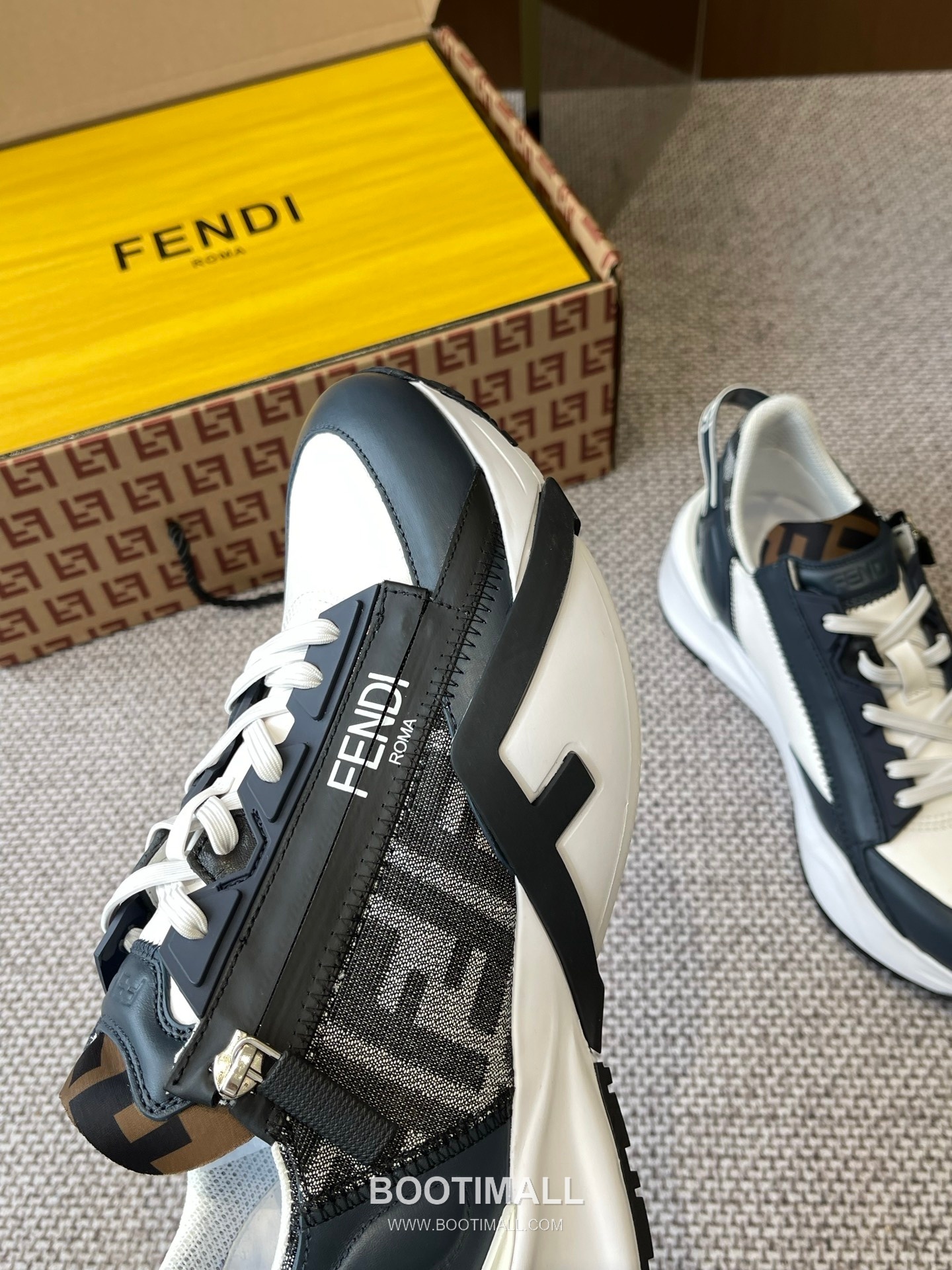 Fendi Flow Suede Mesh Slip-On Sneakers with Elastic Band Side Zip EVA Sole Detail 펜디 플로우 스웨이드 메쉬 슬립온 스니커즈 엘라스틱 밴드 사이드 지퍼 EVA 솔 디테일 3cm 4