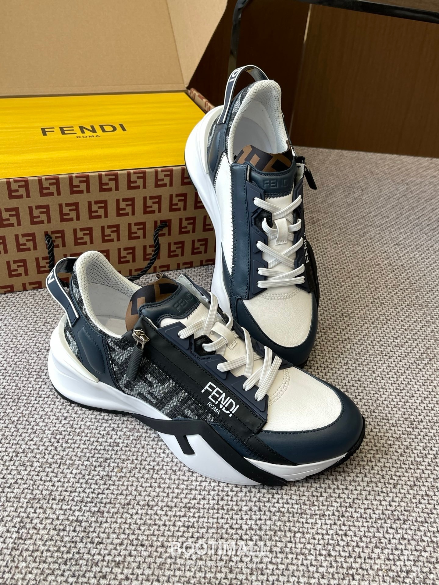 Fendi Flow Suede Mesh Slip-On Sneakers with Elastic Band Side Zip EVA Sole Detail 펜디 플로우 스웨이드 메쉬 슬립온 스니커즈 엘라스틱 밴드 사이드 지퍼 EVA 솔 디테일 3cm 6
