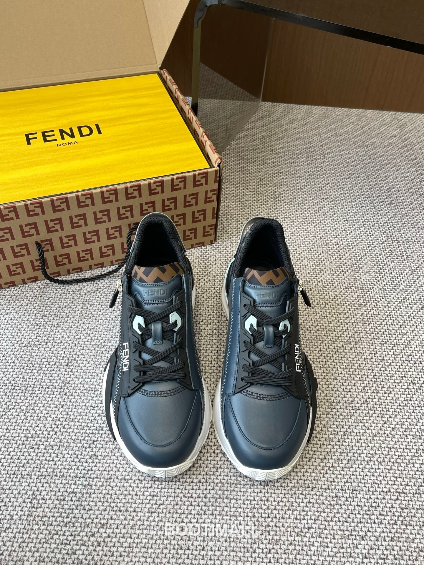 Fendi Flow Suede Mesh Slip-On Sneakers with Elastic Band Side Zip EVA Sole Detail 펜디 플로우 스웨이드 메쉬 슬립온 스니커즈 엘라스틱 밴드 사이드 지퍼 EVA 솔 디테일 3cm 1