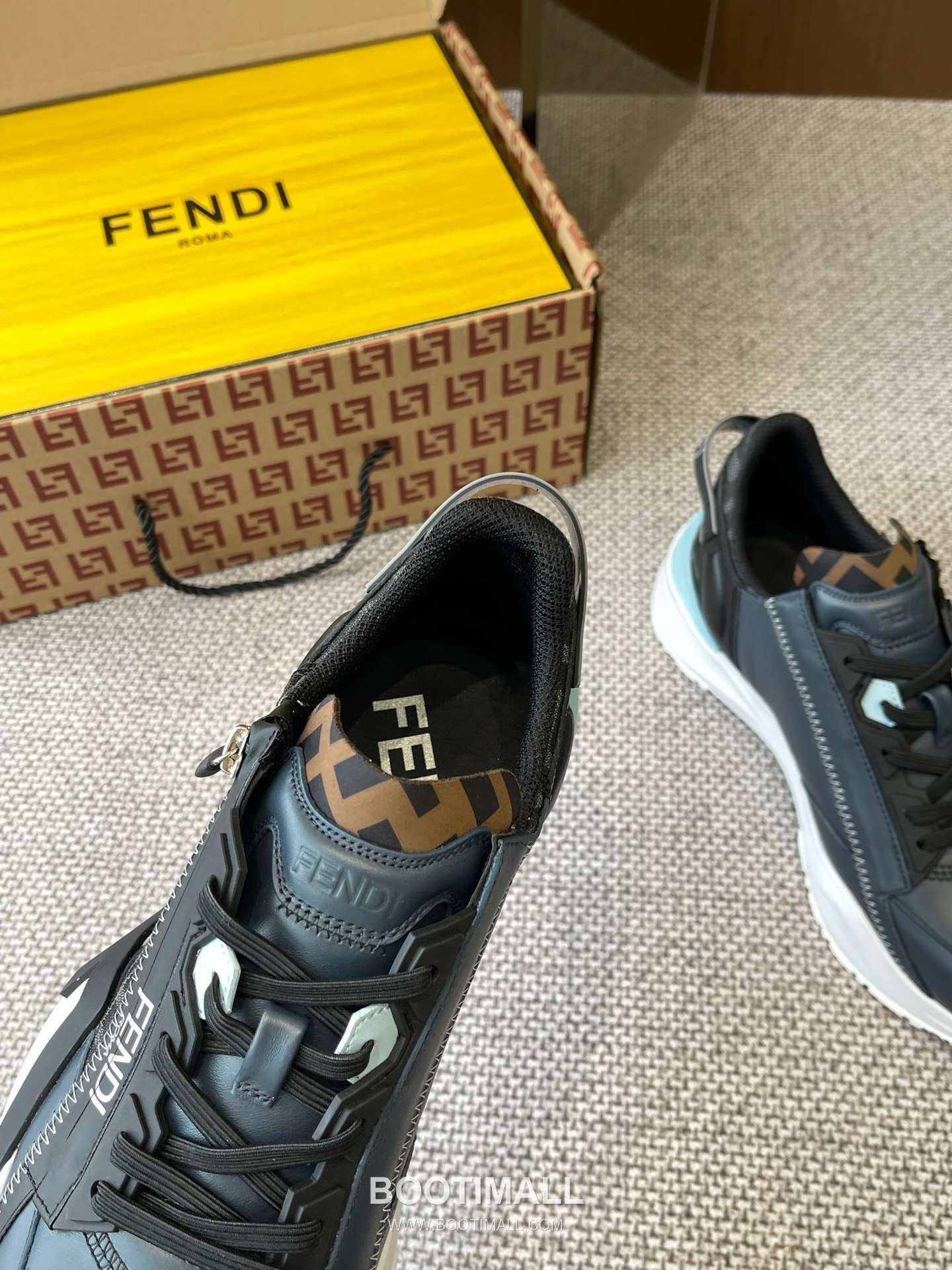 Fendi Flow Suede Mesh Slip-On Sneakers with Elastic Band Side Zip EVA Sole Detail 펜디 플로우 스웨이드 메쉬 슬립온 스니커즈 엘라스틱 밴드 사이드 지퍼 EVA 솔 디테일 3cm 3