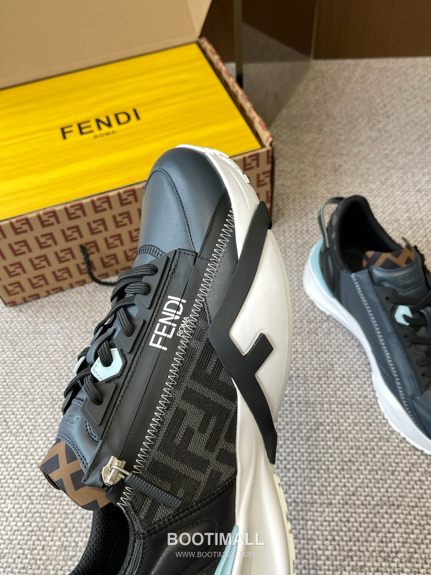 Fendi Flow Suede Mesh Slip-On Sneakers with Elastic Band Side Zip EVA Sole Detail 펜디 플로우 스웨이드 메쉬 슬립온 스니커즈 엘라스틱 밴드 사이드 지퍼 EVA 솔 디테일 3cm 4