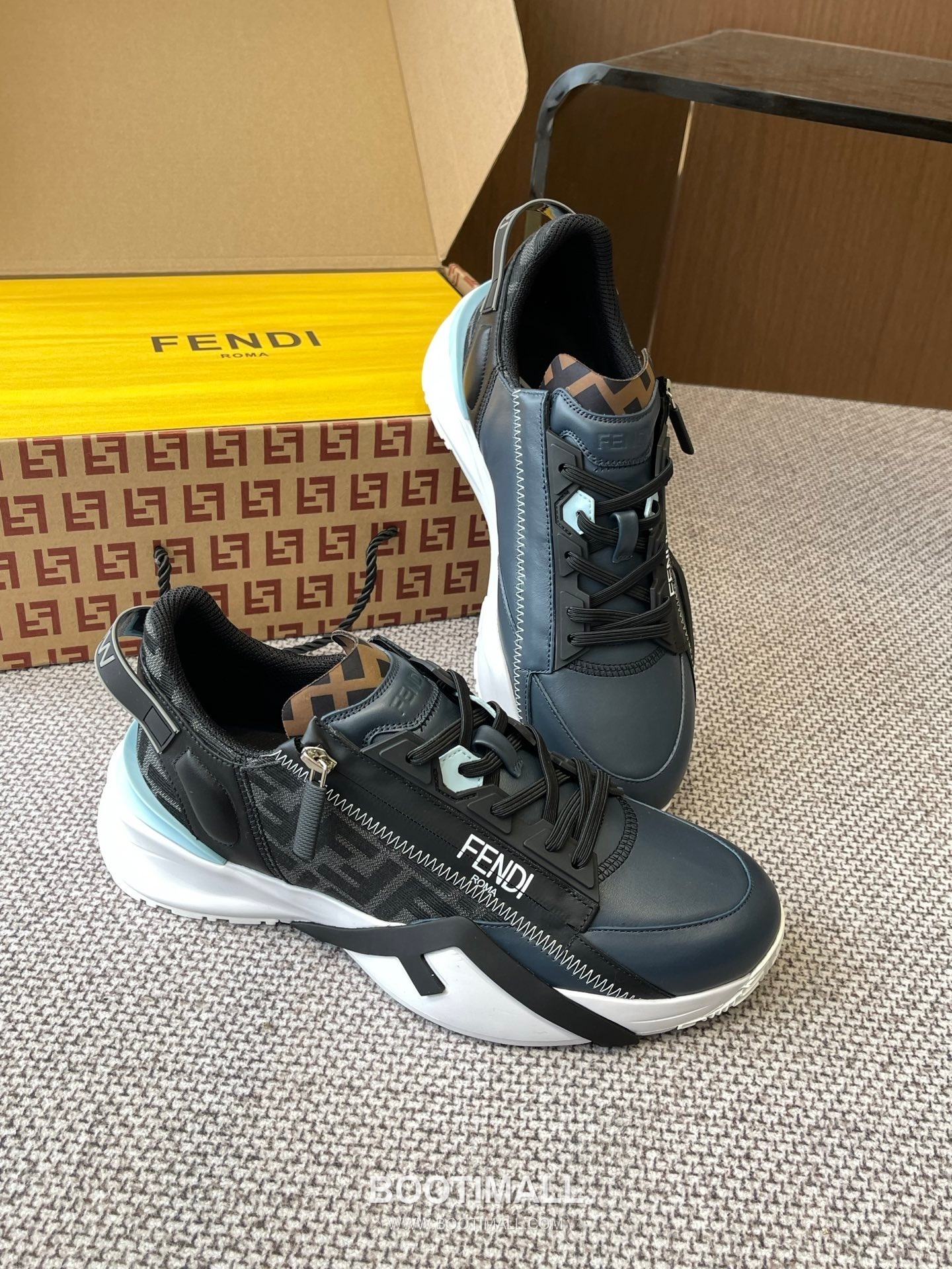 Fendi Flow Suede Mesh Slip-On Sneakers with Elastic Band Side Zip EVA Sole Detail 펜디 플로우 스웨이드 메쉬 슬립온 스니커즈 엘라스틱 밴드 사이드 지퍼 EVA 솔 디테일 3cm 6