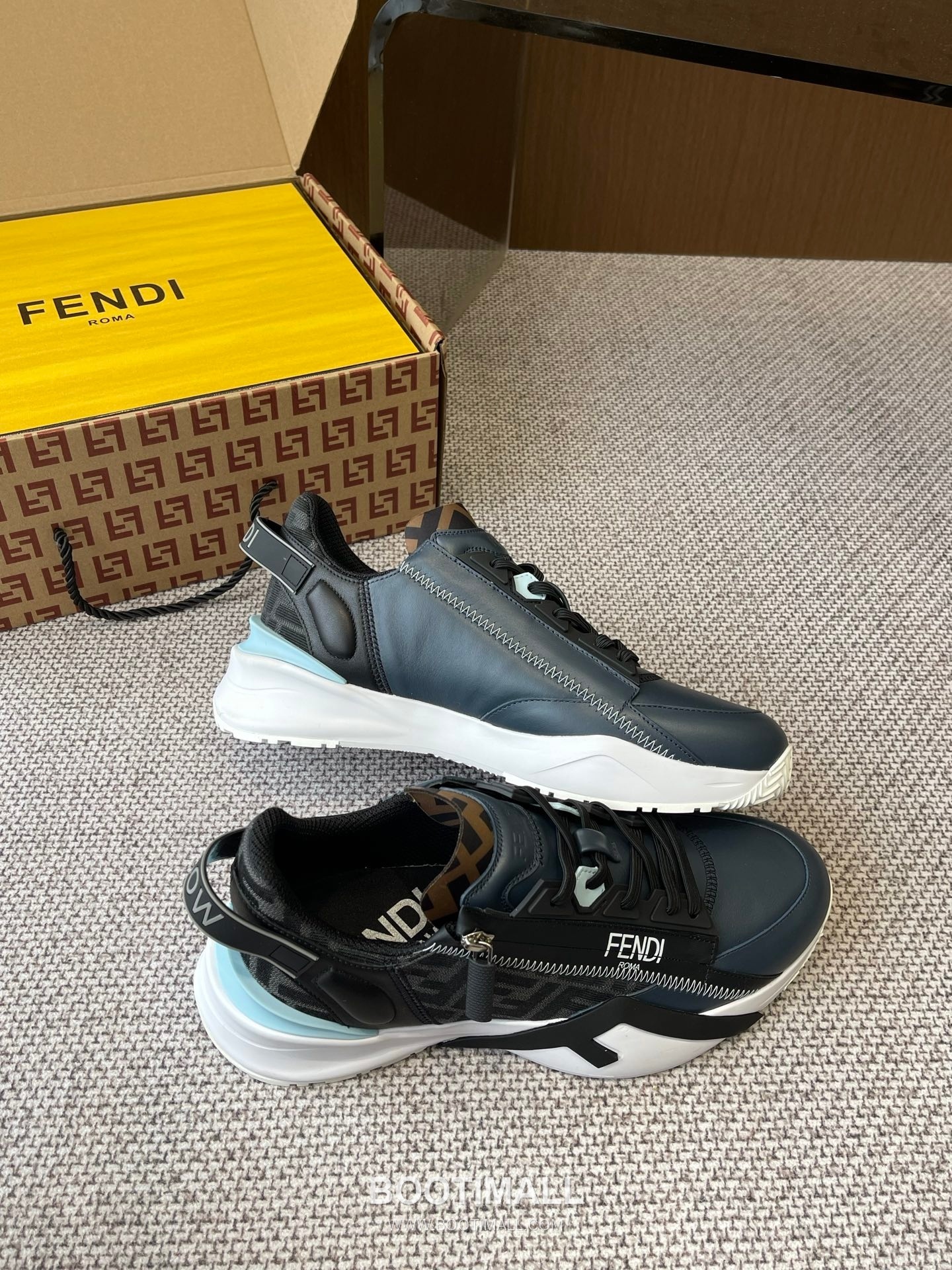 Fendi Flow Suede Mesh Slip-On Sneakers with Elastic Band Side Zip EVA Sole Detail 펜디 플로우 스웨이드 메쉬 슬립온 스니커즈 엘라스틱 밴드 사이드 지퍼 EVA 솔 디테일 3cm 9