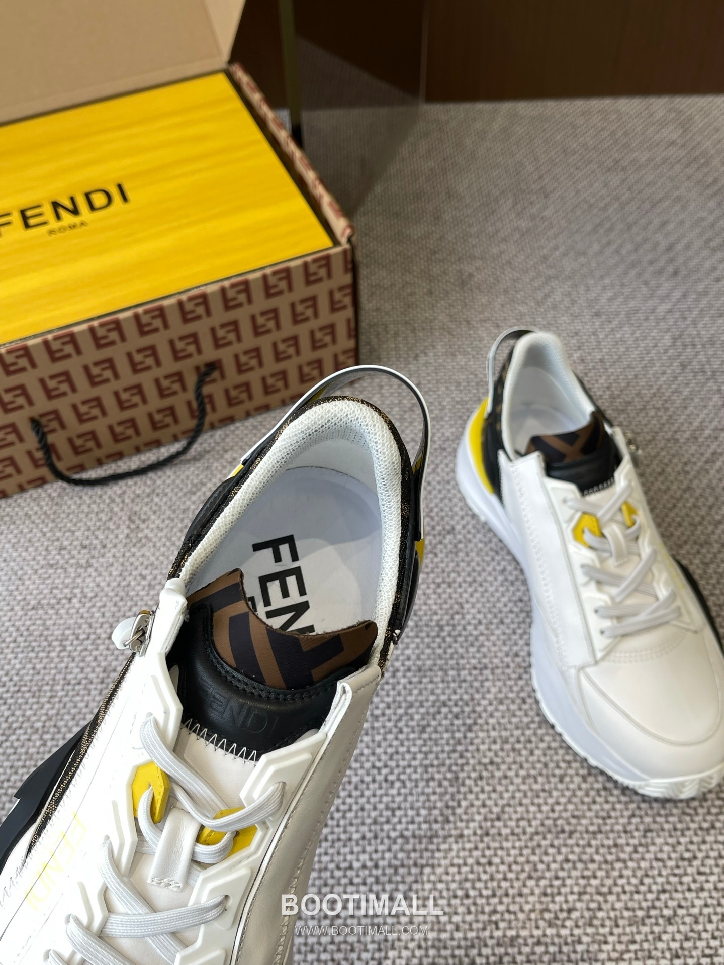Fendi Flow Suede Mesh Slip-On Sneakers with Elastic Band Side Zip EVA Sole Detail 펜디 플로우 스웨이드 메쉬 슬립온 스니커즈 엘라스틱 밴드 사이드 지퍼 EVA 솔 디테일 3cm 3