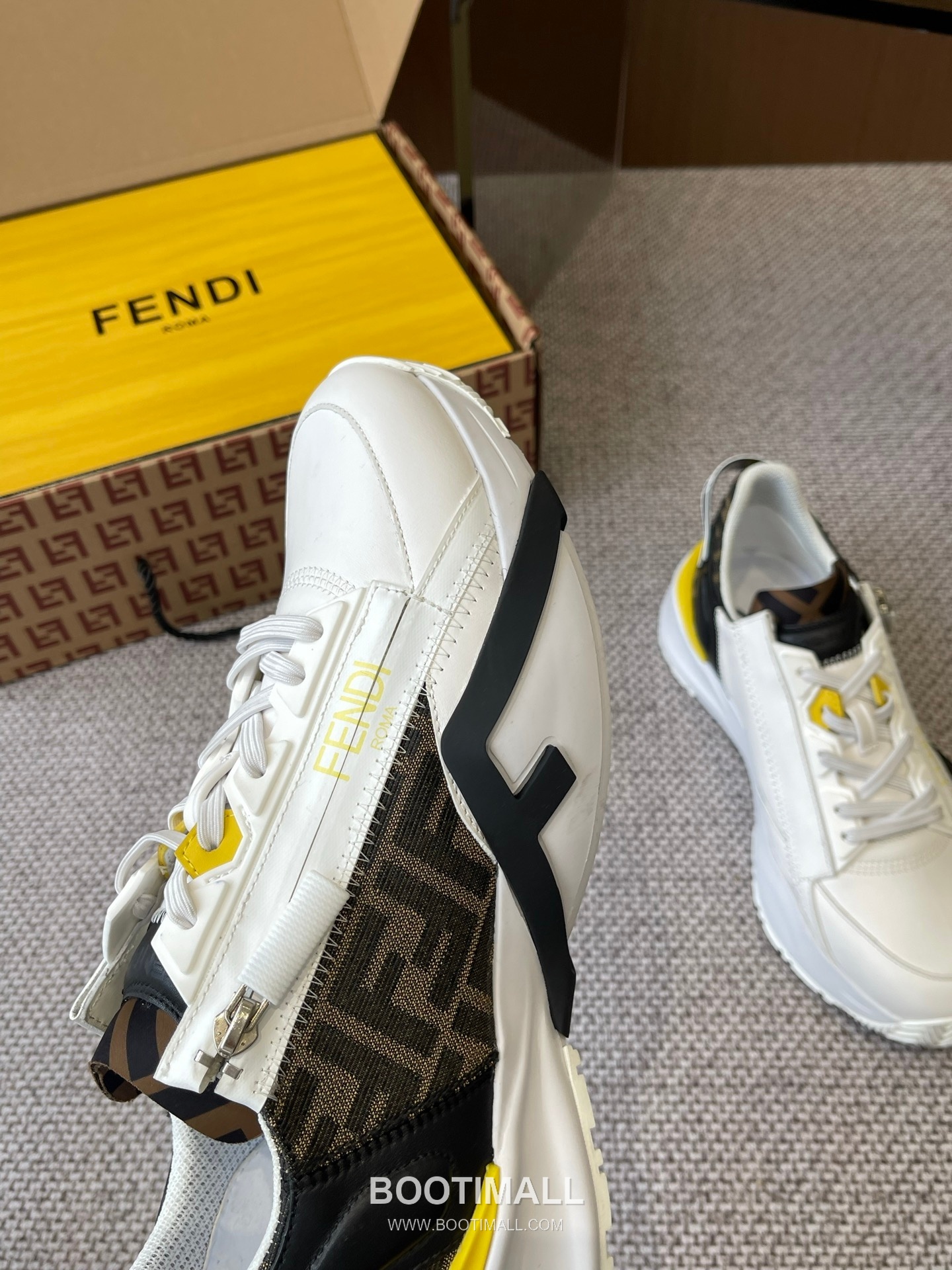 Fendi Flow Suede Mesh Slip-On Sneakers with Elastic Band Side Zip EVA Sole Detail 펜디 플로우 스웨이드 메쉬 슬립온 스니커즈 엘라스틱 밴드 사이드 지퍼 EVA 솔 디테일 3cm 4