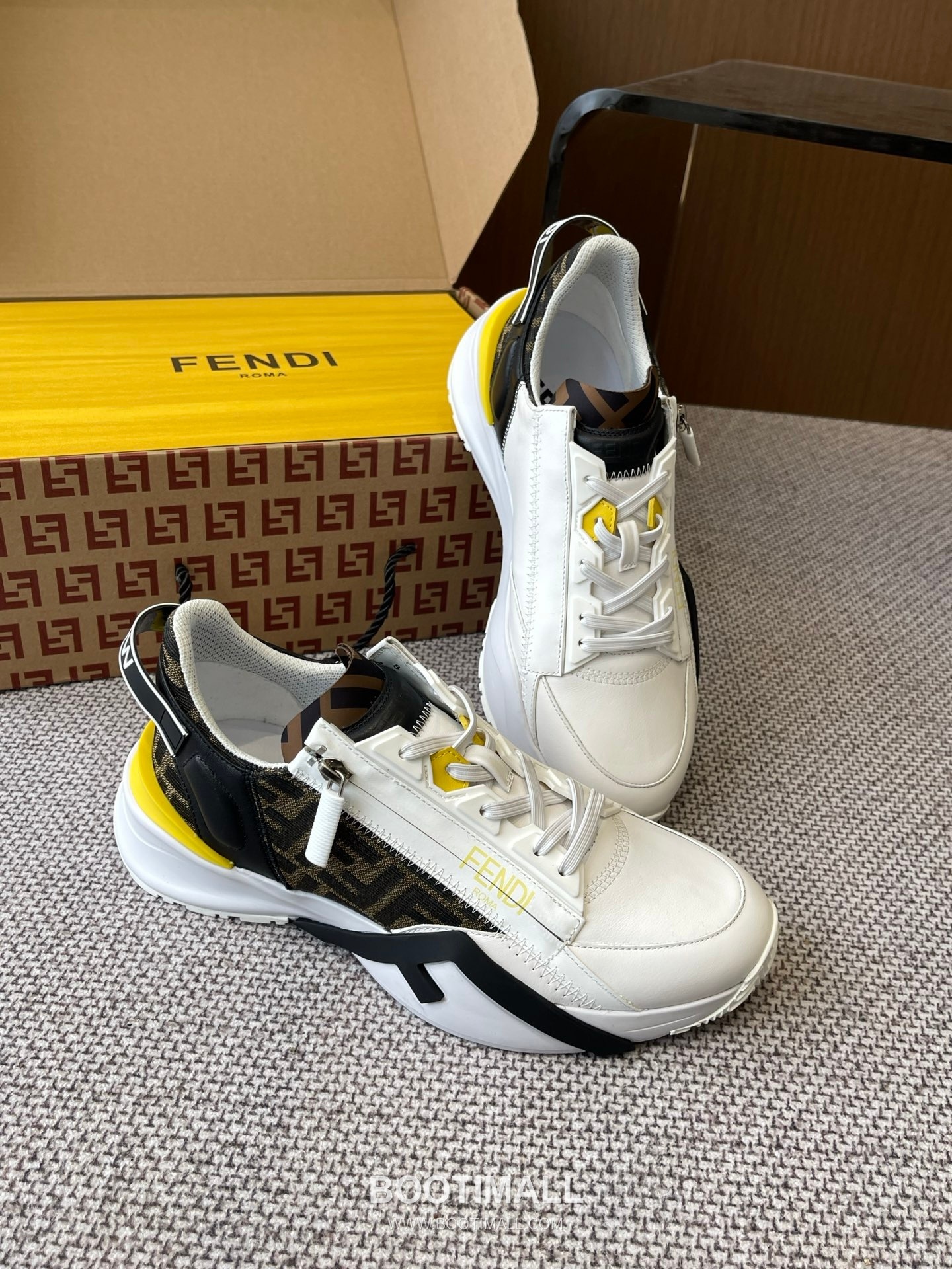 Fendi Flow Suede Mesh Slip-On Sneakers with Elastic Band Side Zip EVA Sole Detail 펜디 플로우 스웨이드 메쉬 슬립온 스니커즈 엘라스틱 밴드 사이드 지퍼 EVA 솔 디테일 3cm 6