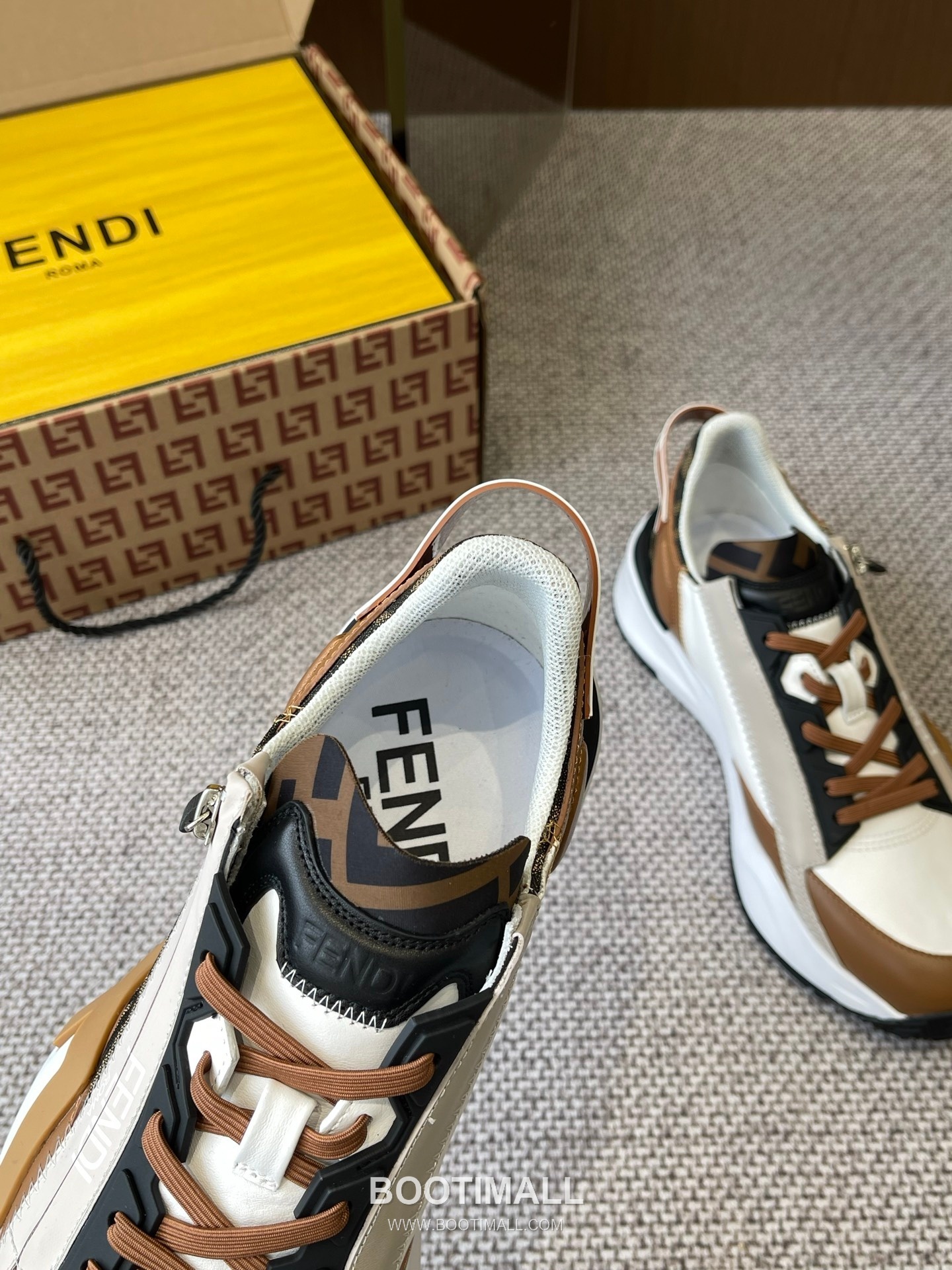 Fendi Flow Suede Mesh Slip-On Sneakers with Elastic Band Side Zip EVA Sole Detail 펜디 플로우 스웨이드 메쉬 슬립온 스니커즈 엘라스틱 밴드 사이드 지퍼 EVA 솔 디테일 3cm 3