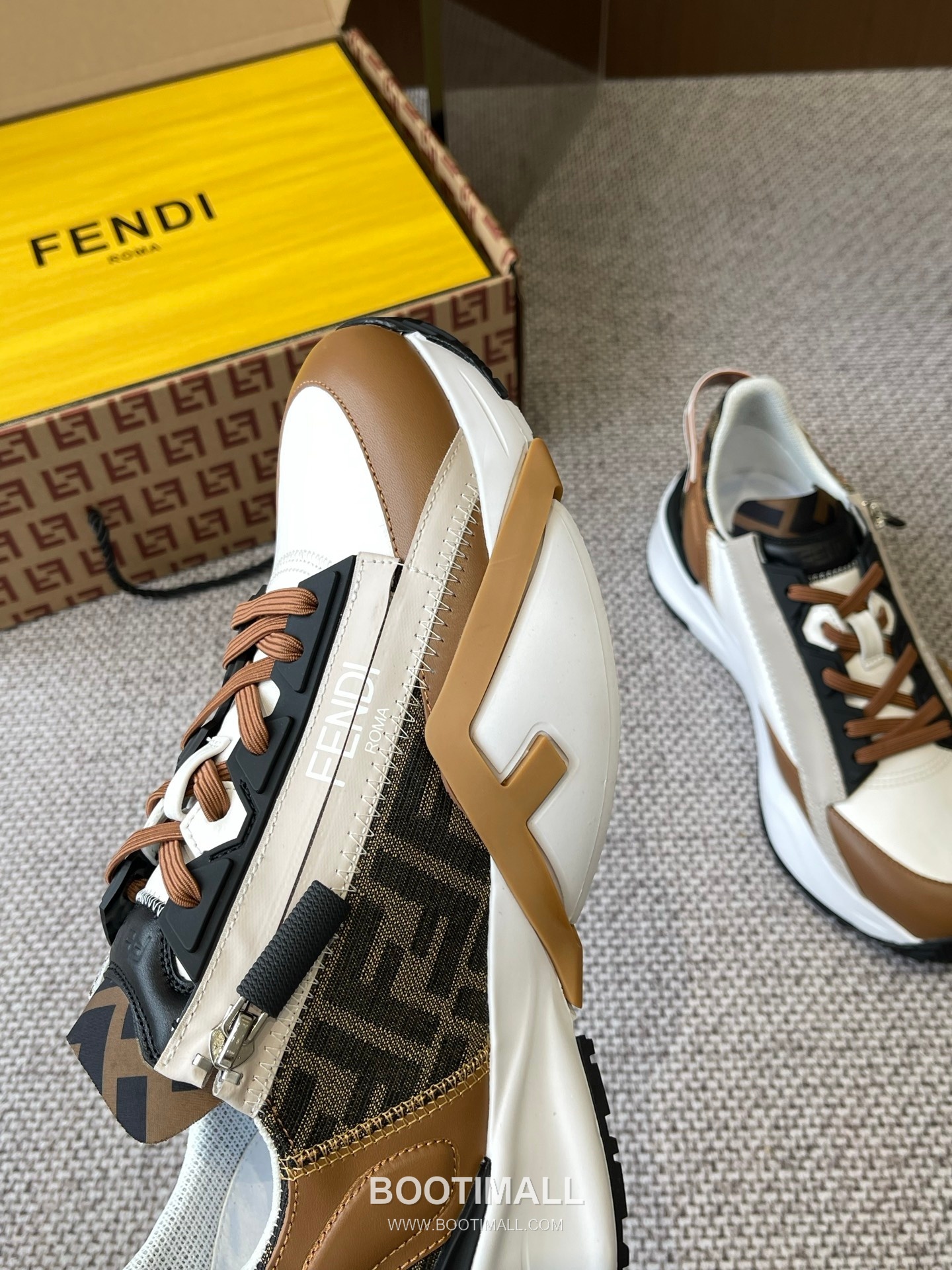 Fendi Flow Suede Mesh Slip-On Sneakers with Elastic Band Side Zip EVA Sole Detail 펜디 플로우 스웨이드 메쉬 슬립온 스니커즈 엘라스틱 밴드 사이드 지퍼 EVA 솔 디테일 3cm 4
