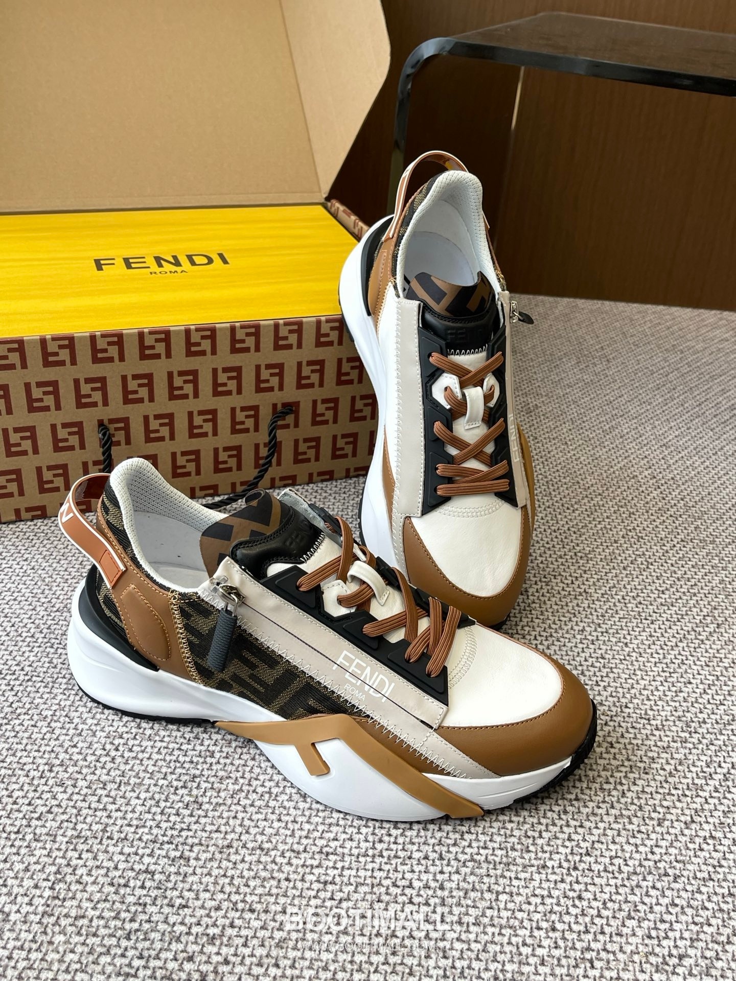 Fendi Flow Suede Mesh Slip-On Sneakers with Elastic Band Side Zip EVA Sole Detail 펜디 플로우 스웨이드 메쉬 슬립온 스니커즈 엘라스틱 밴드 사이드 지퍼 EVA 솔 디테일 3cm 6