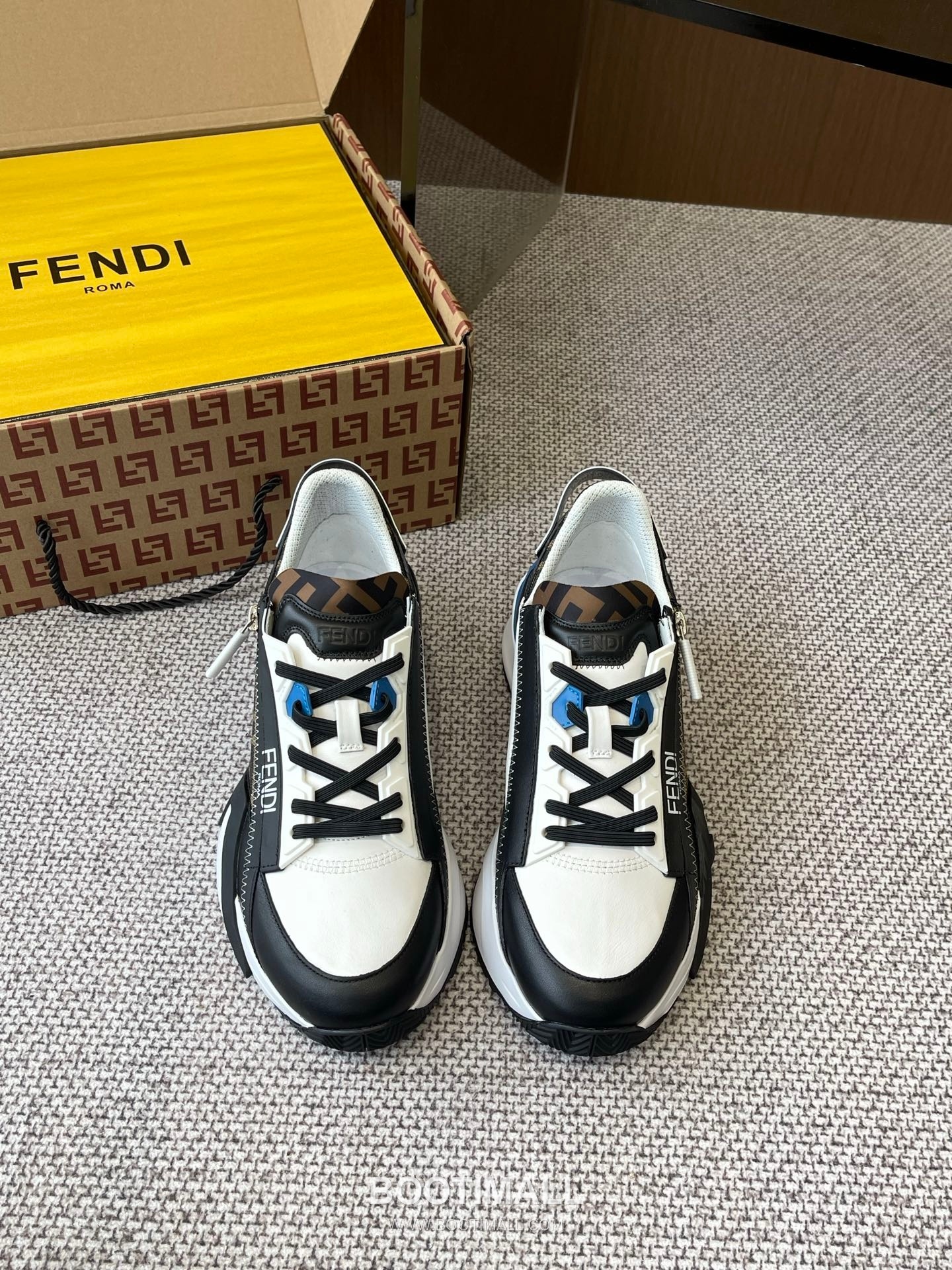 Fendi Flow Suede Mesh Slip-On Sneakers with Elastic Band Side Zip EVA Sole Detail 펜디 플로우 스웨이드 메쉬 슬립온 스니커즈 엘라스틱 밴드 사이드 지퍼 EVA 솔 디테일 3cm 1