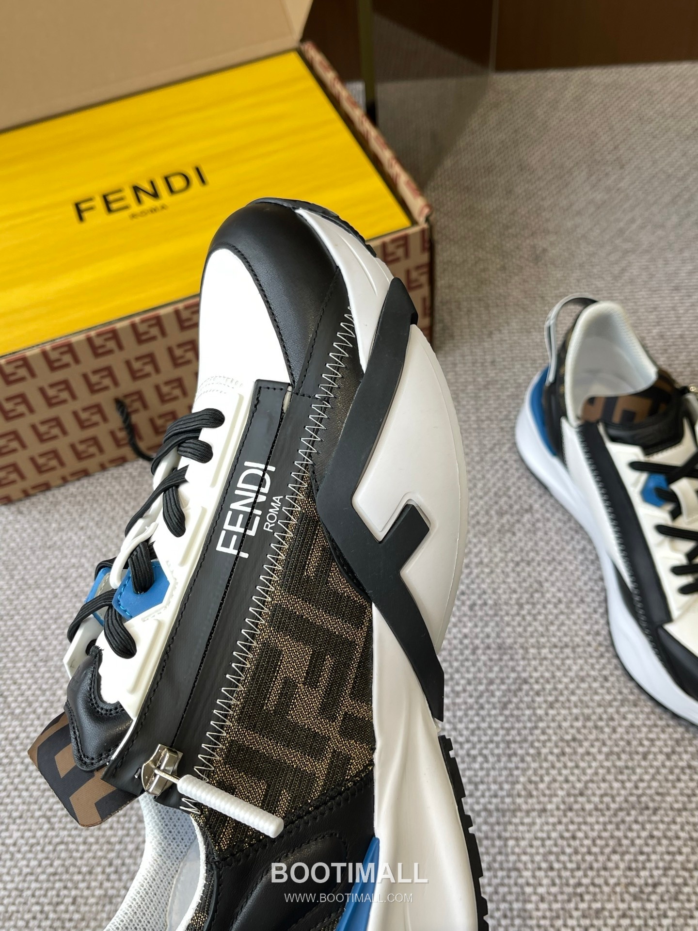 Fendi Flow Suede Mesh Slip-On Sneakers with Elastic Band Side Zip EVA Sole Detail 펜디 플로우 스웨이드 메쉬 슬립온 스니커즈 엘라스틱 밴드 사이드 지퍼 EVA 솔 디테일 3cm 4