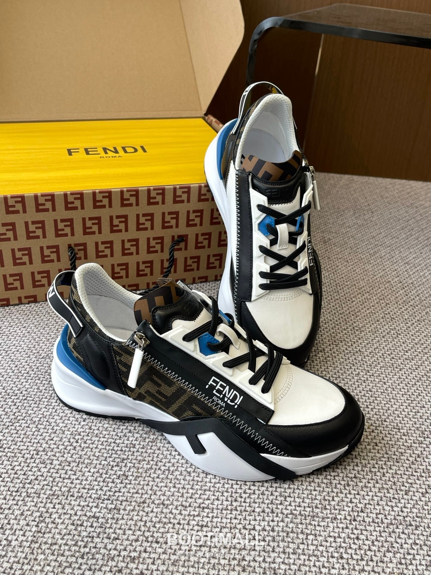 Fendi Flow Suede Mesh Slip-On Sneakers with Elastic Band Side Zip EVA Sole Detail 펜디 플로우 스웨이드 메쉬 슬립온 스니커즈 엘라스틱 밴드 사이드 지퍼 EVA 솔 디테일 3cm 6