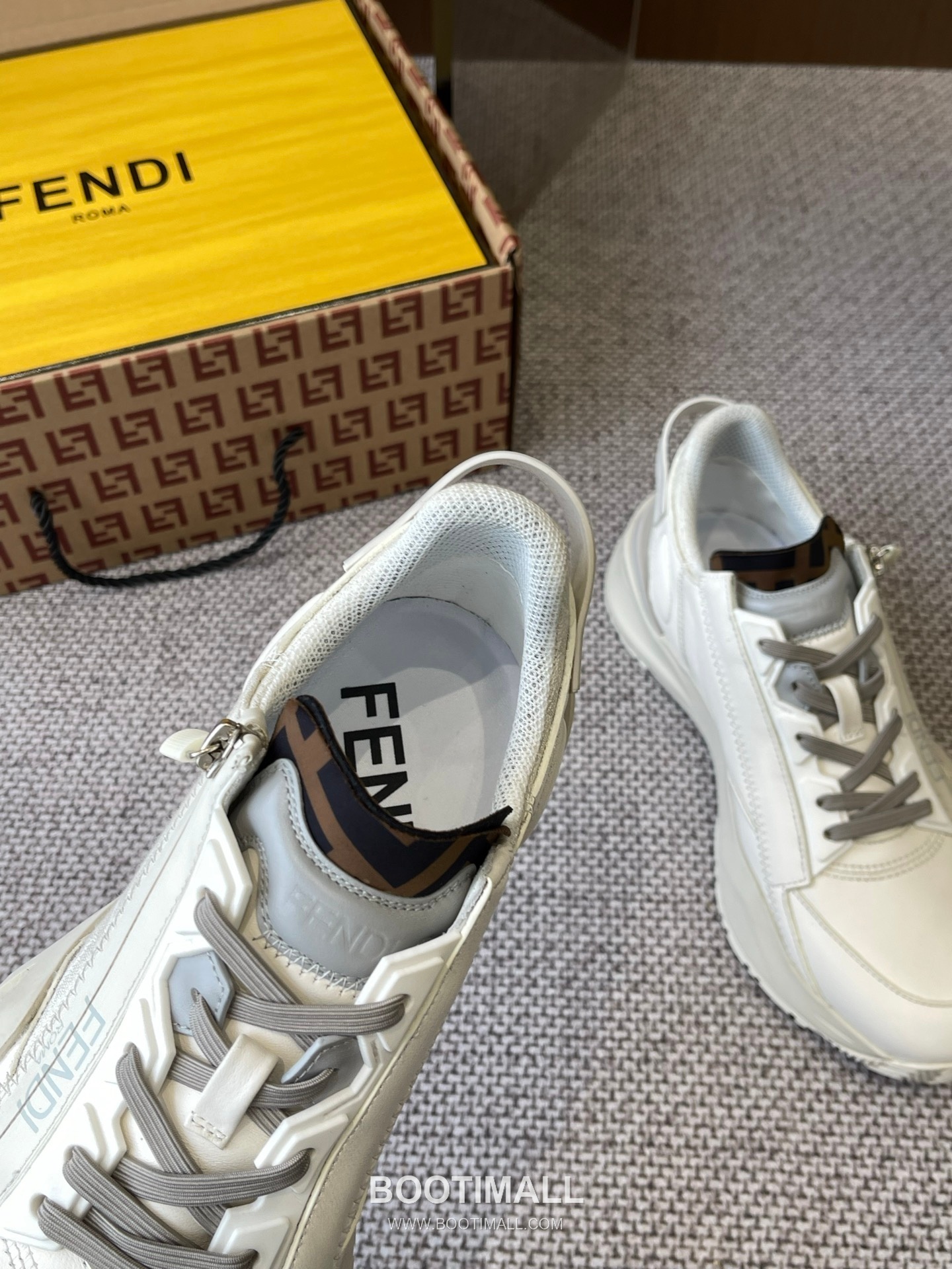 Fendi Flow Suede Mesh Slip-On Sneakers with Elastic Band Side Zip EVA Sole Detail 펜디 플로우 스웨이드 메쉬 슬립온 스니커즈 엘라스틱 밴드 사이드 지퍼 EVA 솔 디테일 3cm 3