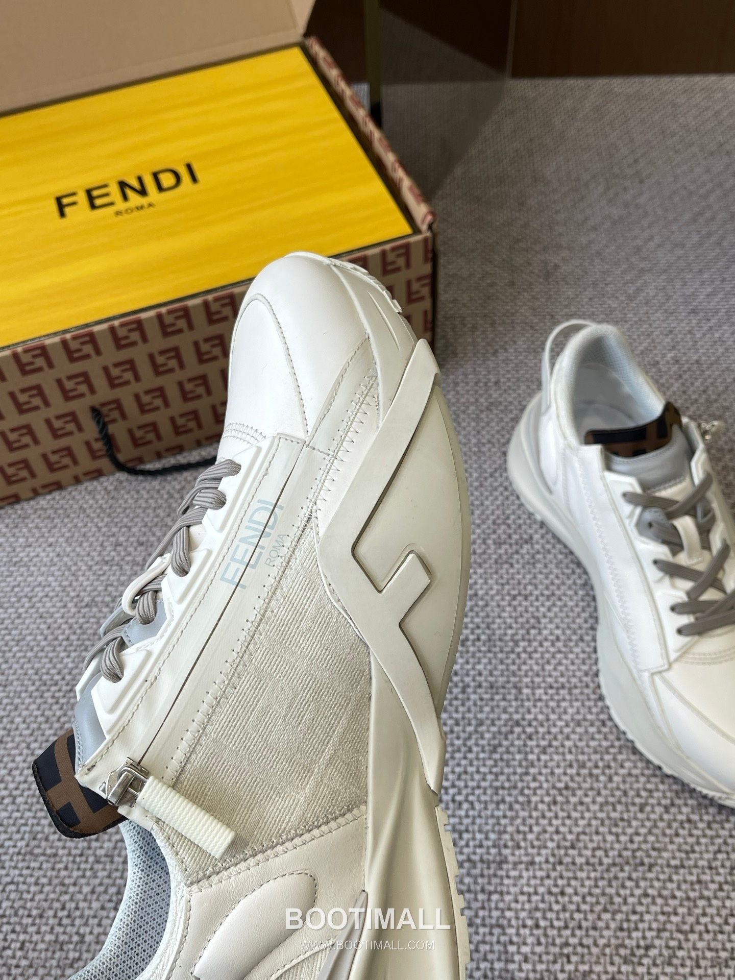 Fendi Flow Suede Mesh Slip-On Sneakers with Elastic Band Side Zip EVA Sole Detail 펜디 플로우 스웨이드 메쉬 슬립온 스니커즈 엘라스틱 밴드 사이드 지퍼 EVA 솔 디테일 3cm 4