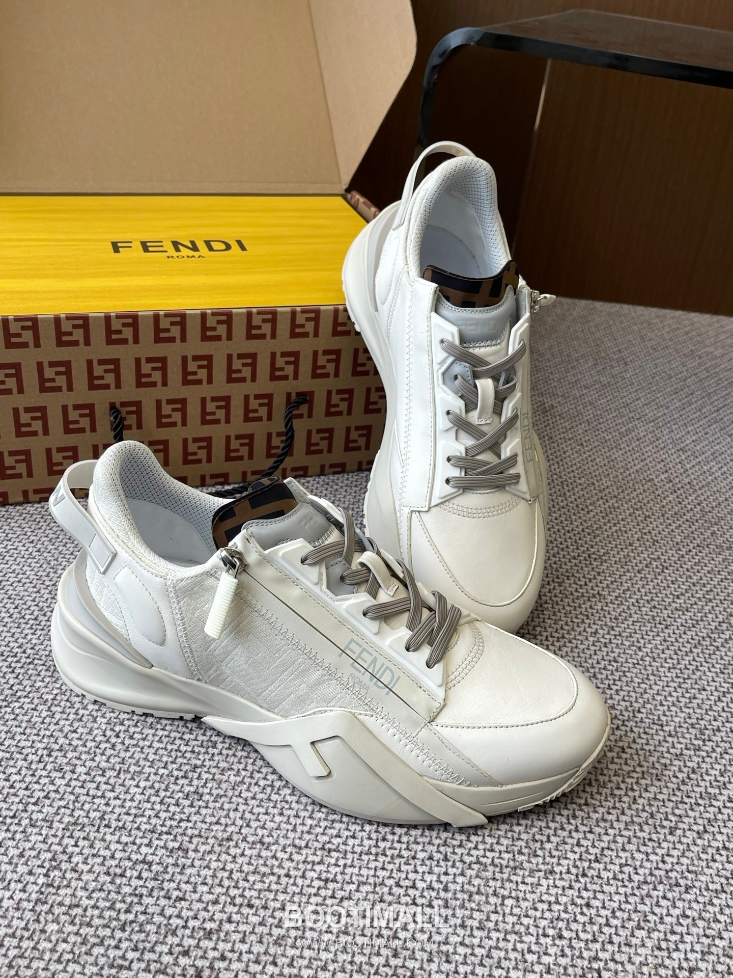 Fendi Flow Suede Mesh Slip-On Sneakers with Elastic Band Side Zip EVA Sole Detail 펜디 플로우 스웨이드 메쉬 슬립온 스니커즈 엘라스틱 밴드 사이드 지퍼 EVA 솔 디테일 3cm 6