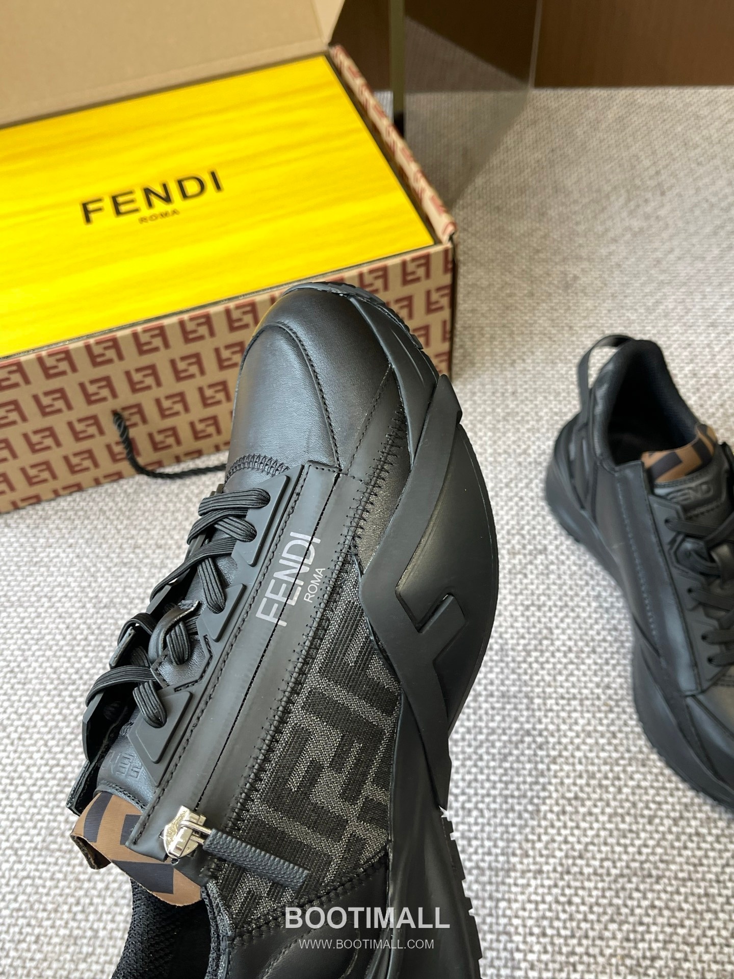 Fendi Flow Suede Mesh Slip-On Sneakers with Elastic Band Side Zip EVA Sole Detail 펜디 플로우 스웨이드 메쉬 슬립온 스니커즈 엘라스틱 밴드 사이드 지퍼 EVA 솔 디테일 3cm 4