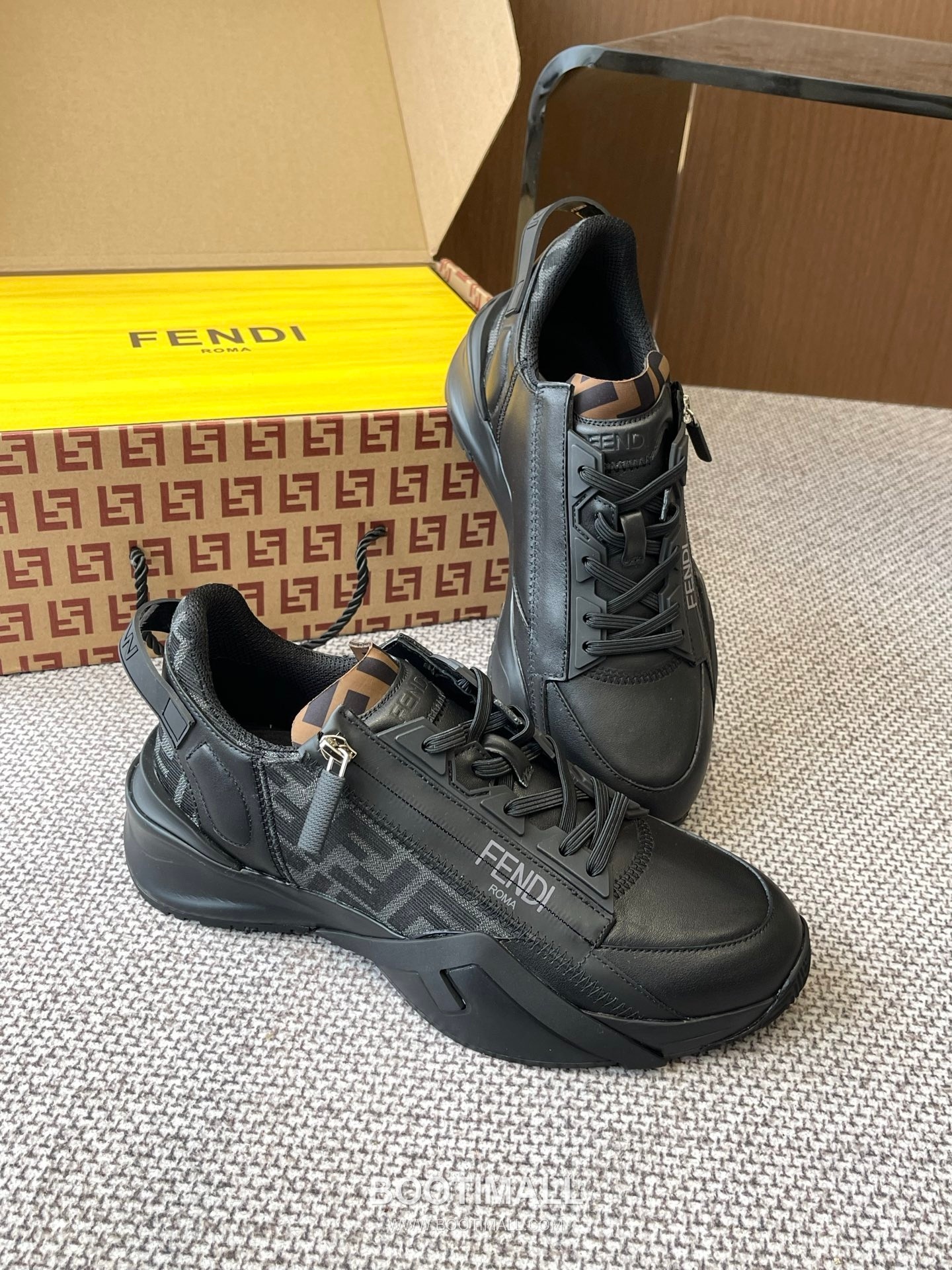 Fendi Flow Suede Mesh Slip-On Sneakers with Elastic Band Side Zip EVA Sole Detail 펜디 플로우 스웨이드 메쉬 슬립온 스니커즈 엘라스틱 밴드 사이드 지퍼 EVA 솔 디테일 3cm 6