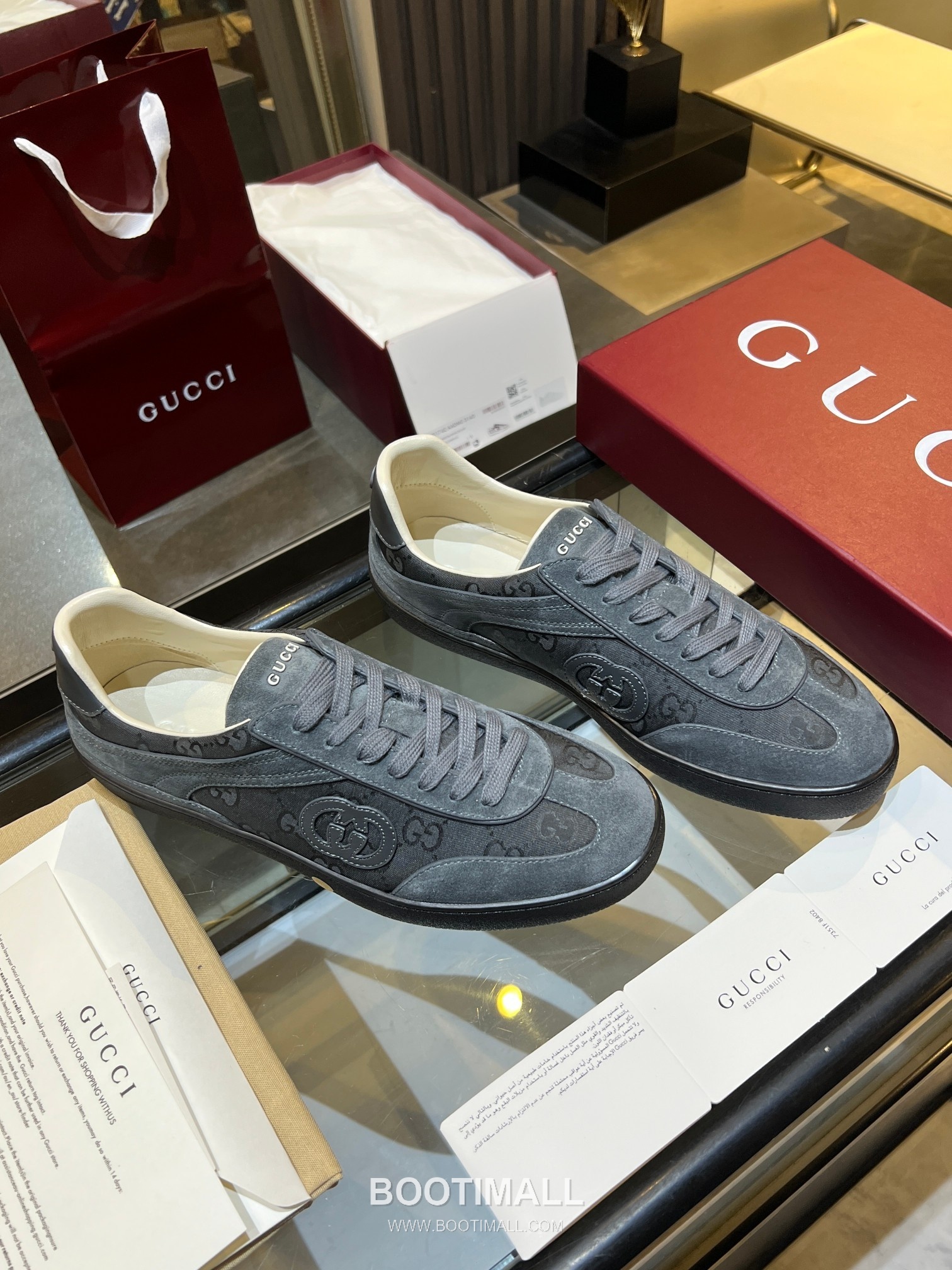 Gucci German Trainer Leather Mesh Suede Low Sneakers with Embossed Logo TPU Sole Detail 구찌 저먼 트레이너 레더 메쉬 스웨이드 로우 스니커즈 엠보싱 로고 TPU 솔 디테일 3cm 3