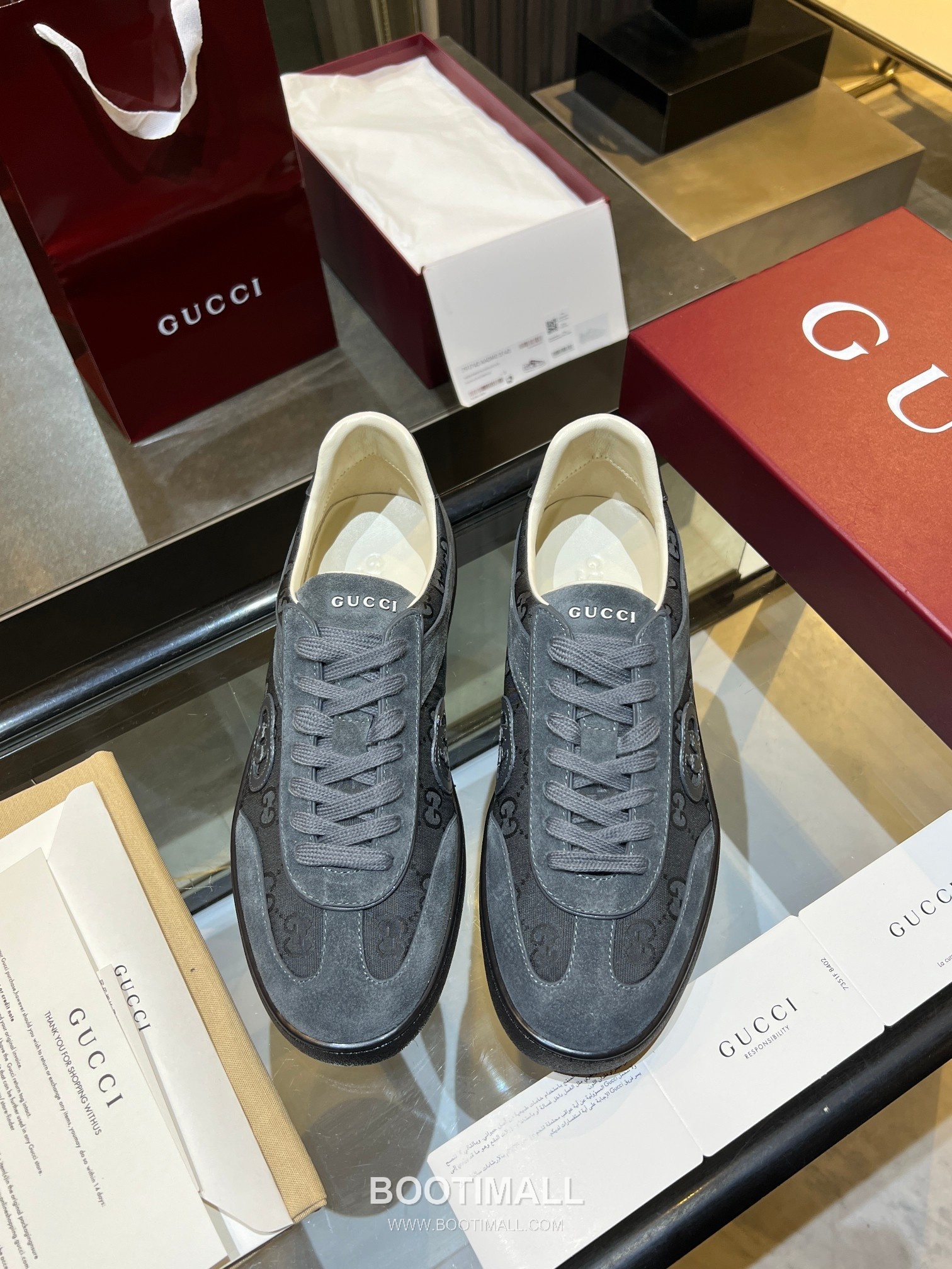 Gucci German Trainer Leather Mesh Suede Low Sneakers with Embossed Logo TPU Sole Detail 구찌 저먼 트레이너 레더 메쉬 스웨이드 로우 스니커즈 엠보싱 로고 TPU 솔 디테일 3cm 6