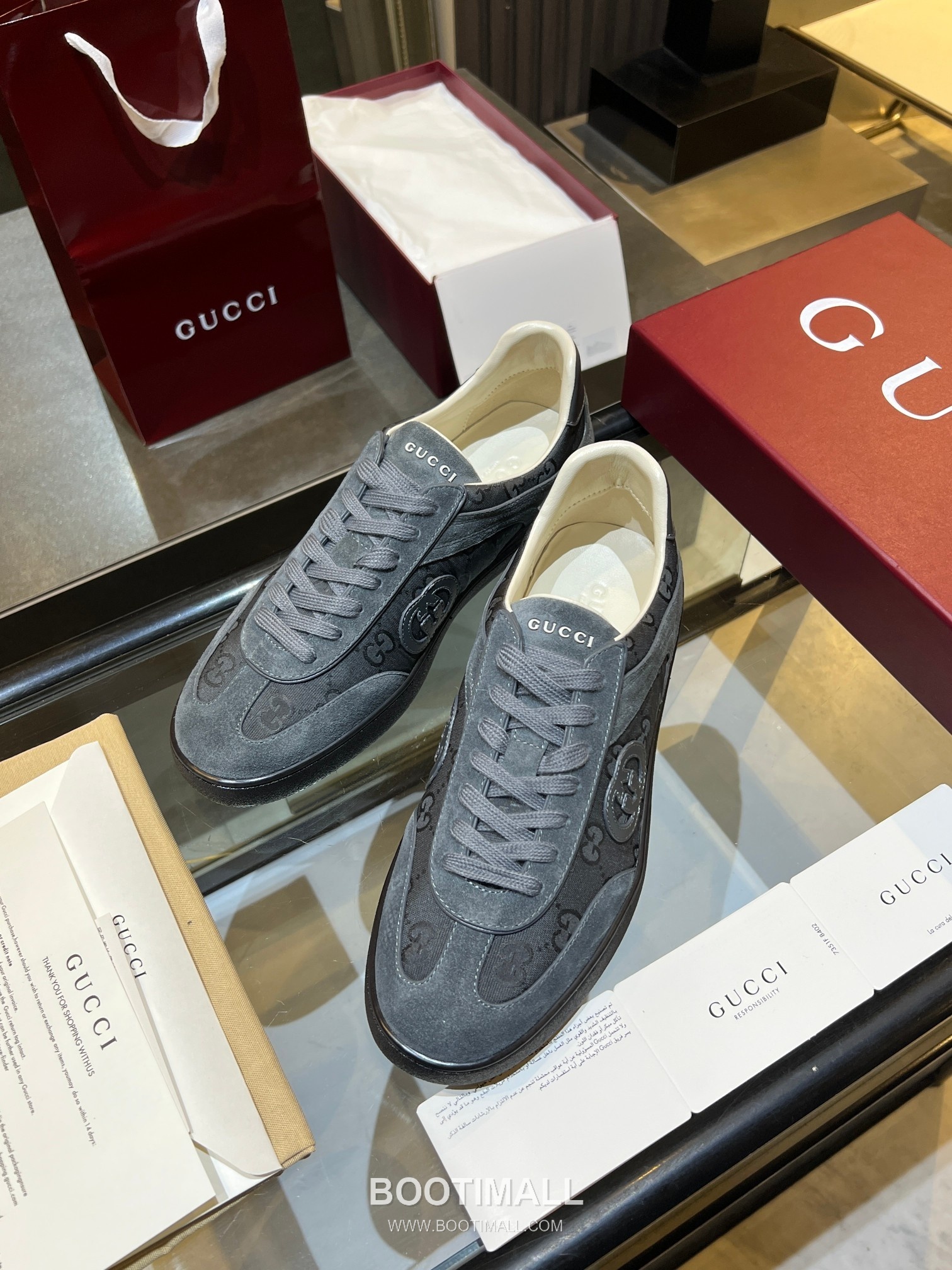 Gucci German Trainer Leather Mesh Suede Low Sneakers with Embossed Logo TPU Sole Detail 구찌 저먼 트레이너 레더 메쉬 스웨이드 로우 스니커즈 엠보싱 로고 TPU 솔 디테일 3cm 7