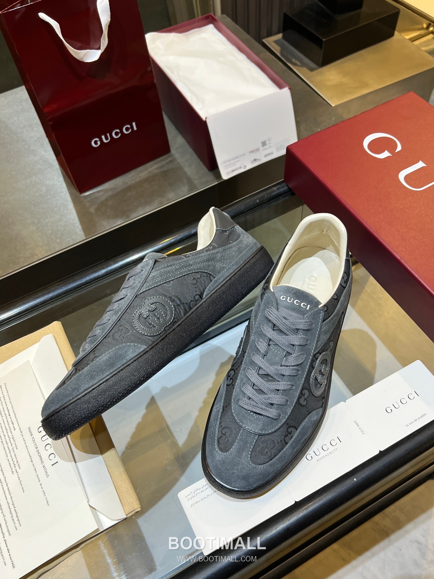 Gucci German Trainer Leather Mesh Suede Low Sneakers with Embossed Logo TPU Sole Detail 구찌 저먼 트레이너 레더 메쉬 스웨이드 로우 스니커즈 엠보싱 로고 TPU 솔 디테일 3cm 8