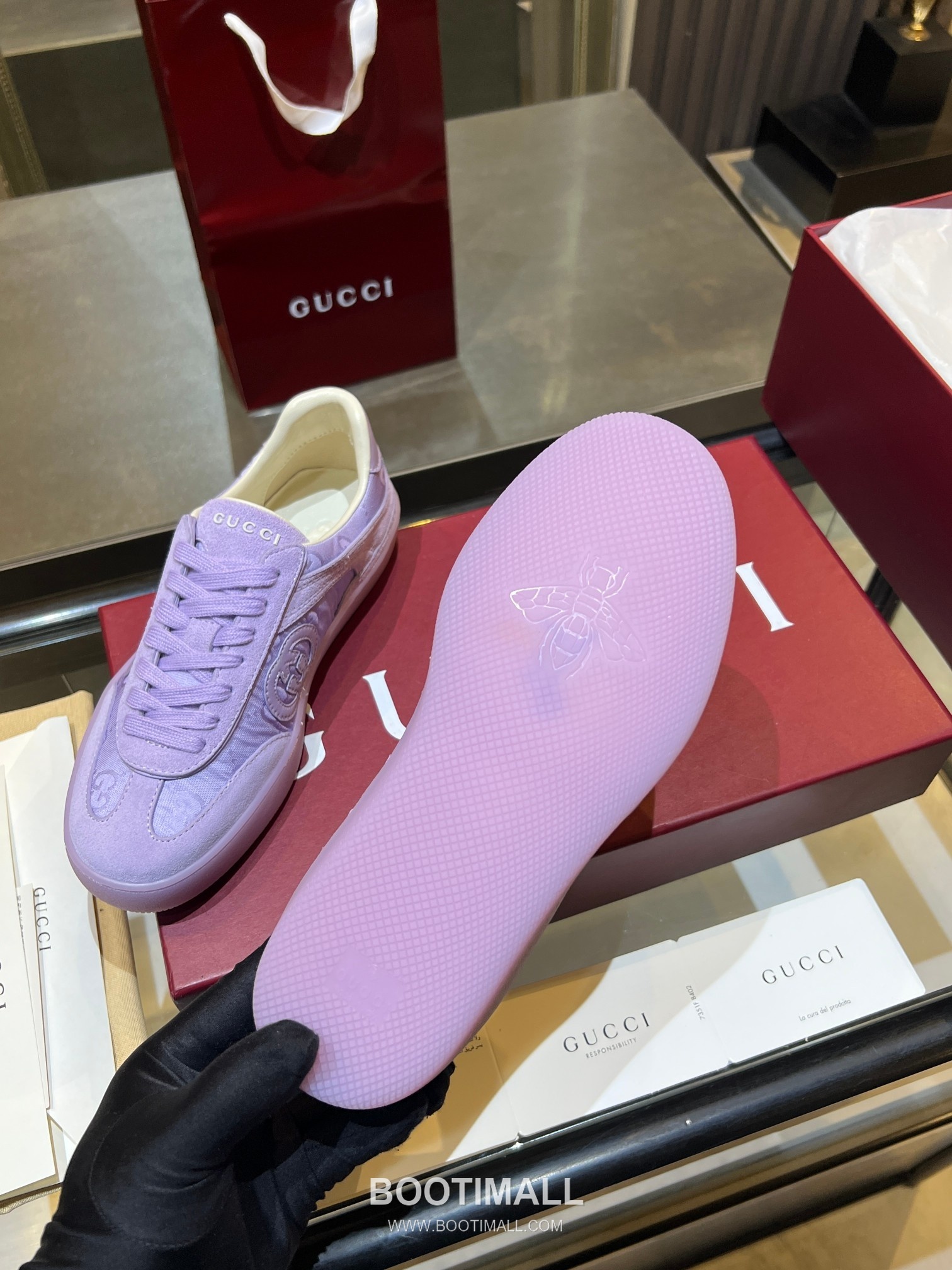 Gucci German Trainer Leather Mesh Suede Low Sneakers with Embossed Logo TPU Sole Detail 구찌 저먼 트레이너 레더 메쉬 스웨이드 로우 스니커즈 엠보싱 로고 TPU 솔 디테일 3cm 9