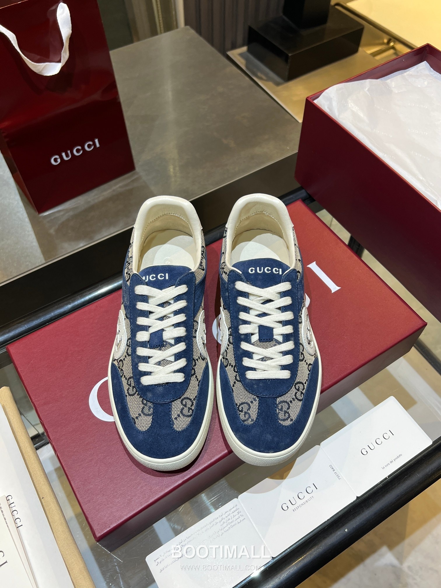 Gucci German Trainer Leather Mesh Suede Low Sneakers with Embossed Logo TPU Sole Detail 구찌 저먼 트레이너 레더 메쉬 스웨이드 로우 스니커즈 엠보싱 로고 TPU 솔 디테일 3cm 5