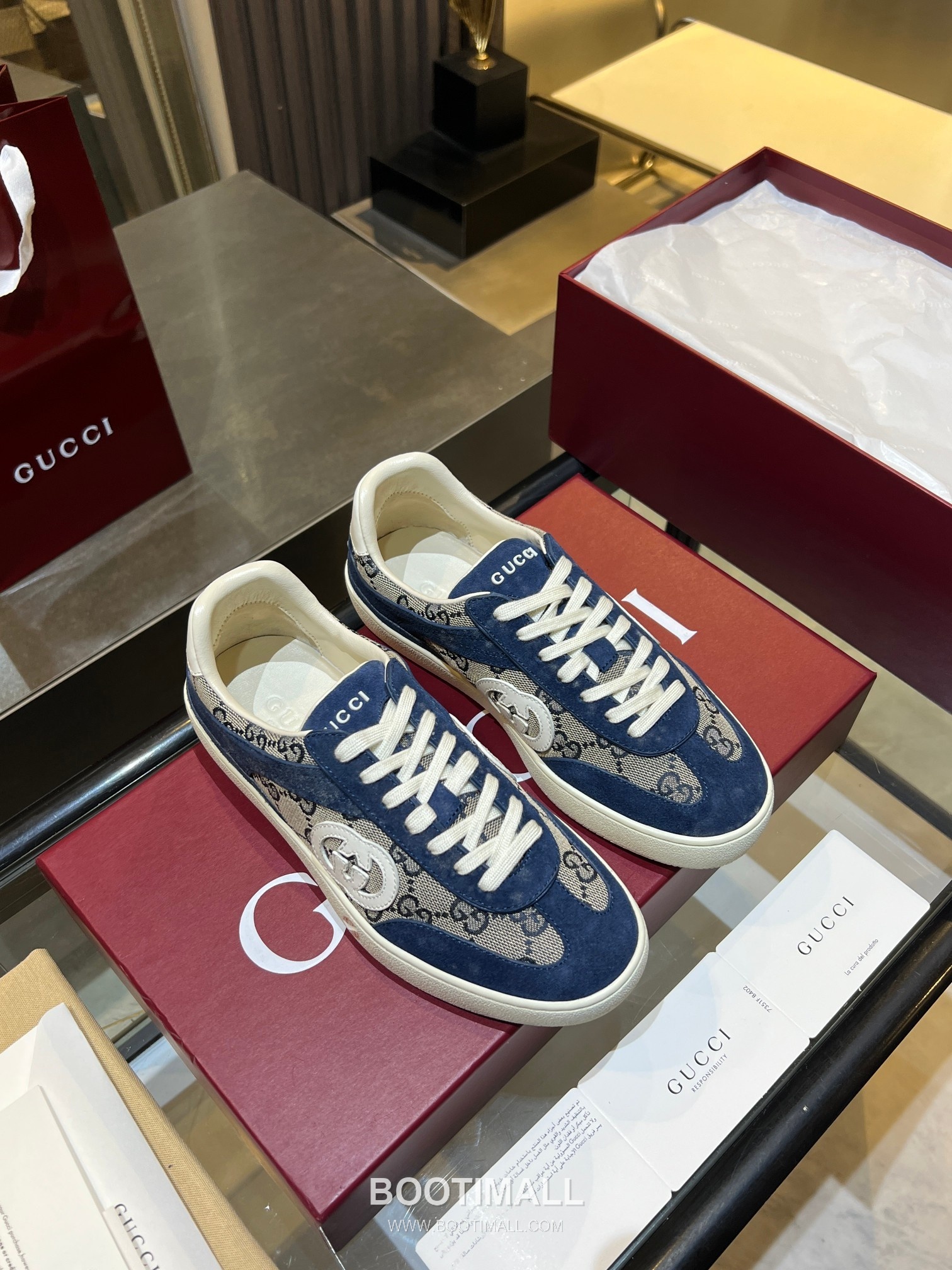 Gucci German Trainer Leather Mesh Suede Low Sneakers with Embossed Logo TPU Sole Detail 구찌 저먼 트레이너 레더 메쉬 스웨이드 로우 스니커즈 엠보싱 로고 TPU 솔 디테일 3cm 7