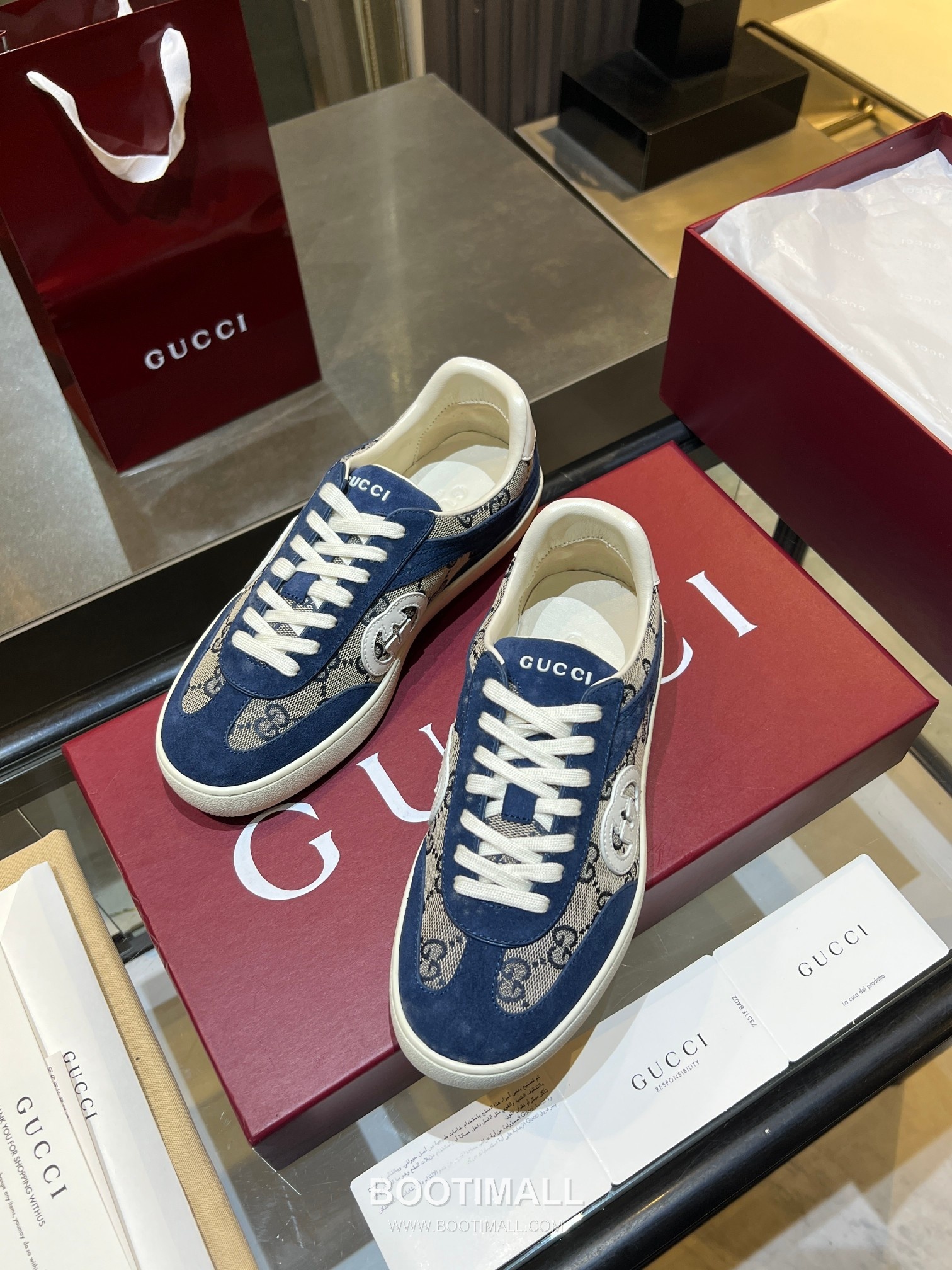 Gucci German Trainer Leather Mesh Suede Low Sneakers with Embossed Logo TPU Sole Detail 구찌 저먼 트레이너 레더 메쉬 스웨이드 로우 스니커즈 엠보싱 로고 TPU 솔 디테일 3cm 9