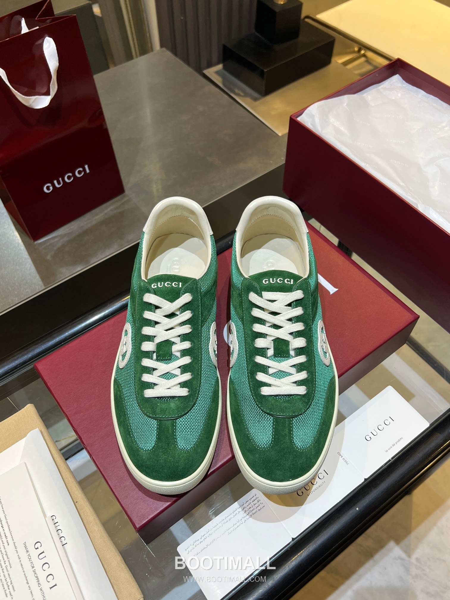 Gucci German Trainer Leather Mesh Suede Low Sneakers with Embossed Logo TPU Sole Detail 구찌 저먼 트레이너 레더 메쉬 스웨이드 로우 스니커즈 엠보싱 로고 TPU 솔 디테일 3cm 5