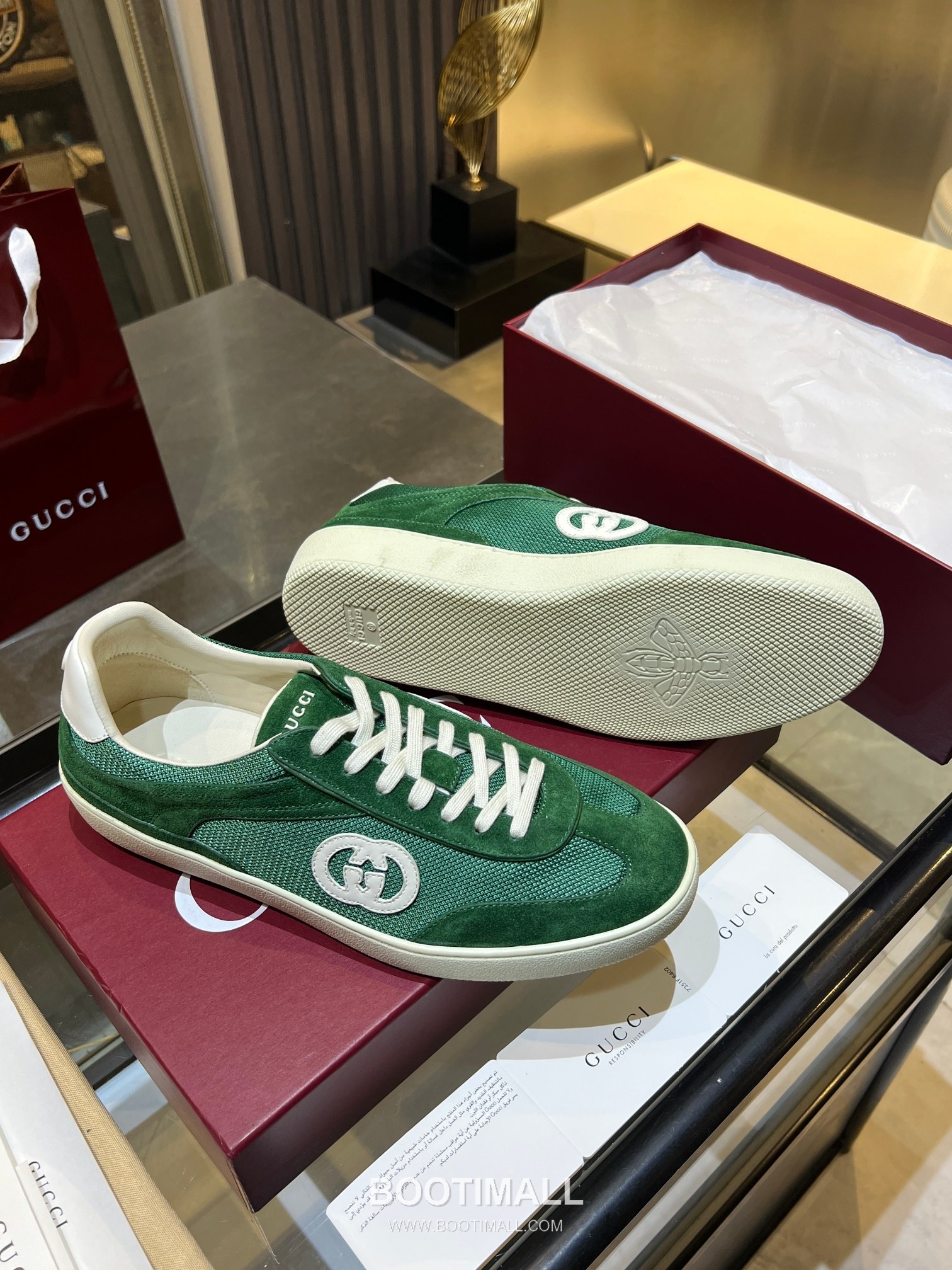 Gucci German Trainer Leather Mesh Suede Low Sneakers with Embossed Logo TPU Sole Detail 구찌 저먼 트레이너 레더 메쉬 스웨이드 로우 스니커즈 엠보싱 로고 TPU 솔 디테일 3cm 6